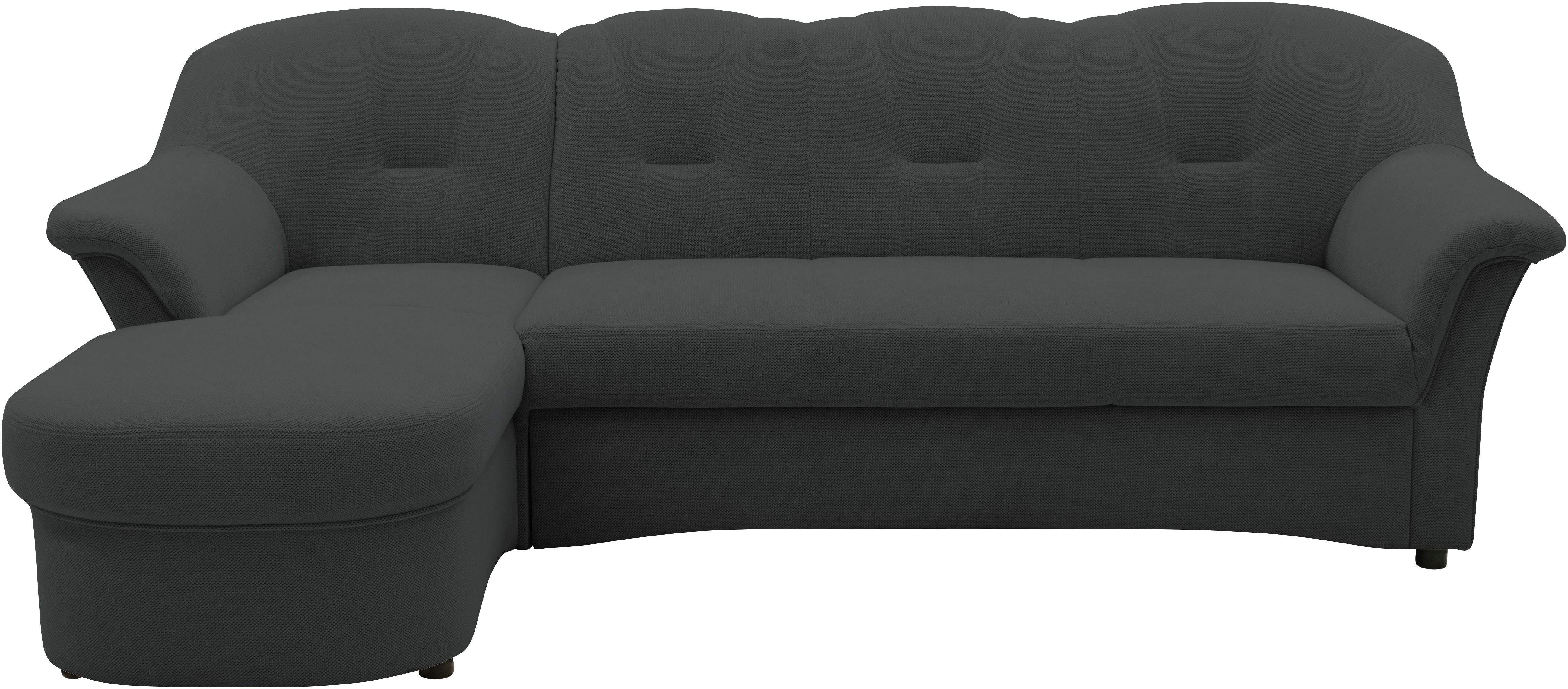 DOMO collection Hoekbank Flores slaapbank, B/D/H: 233/142/86 cm, L-vorm naar keuze met slaapfunctie, naar keuze met binnenvering, ook in leer