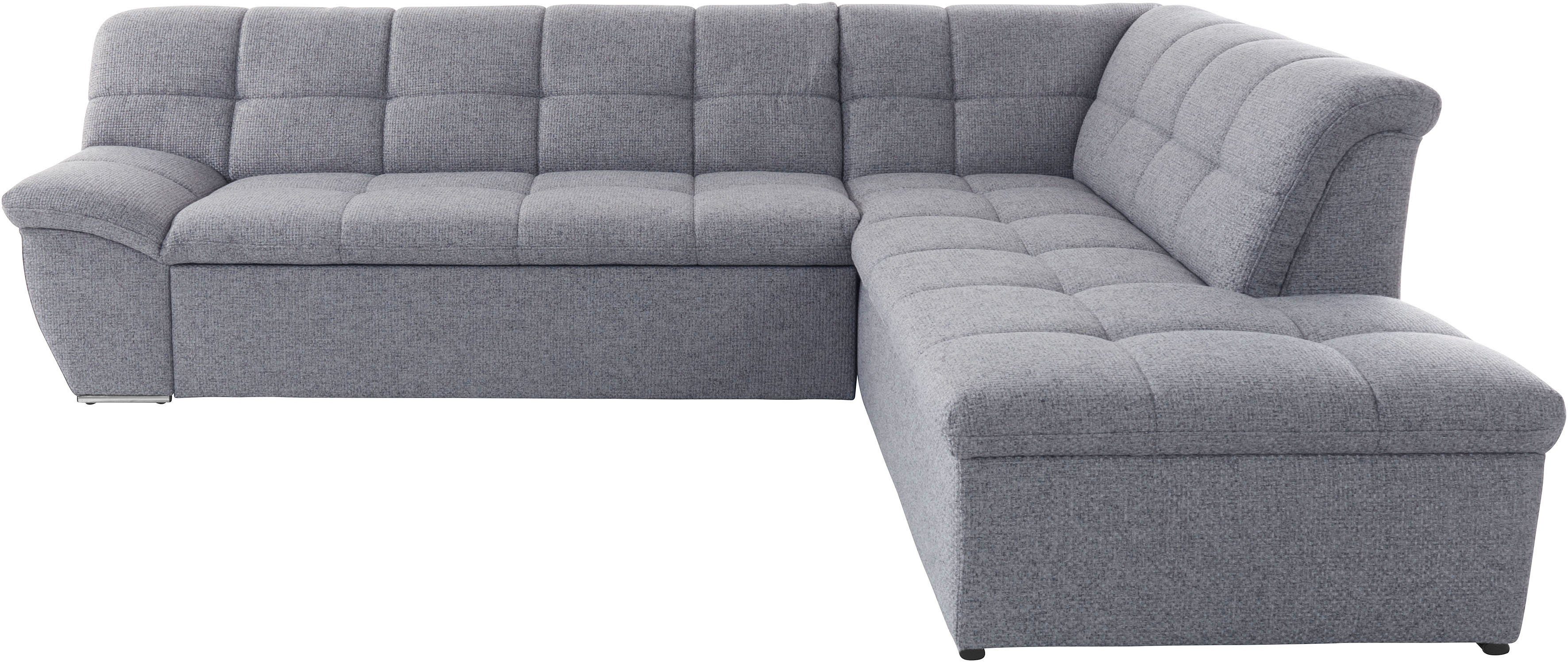 DOMO collection Hoekbank Lagoa, moderne Sitzheftung, bequem und komfortabel, L-Form naar keuze met slaapfunctie, vrij plaatsbaar, grote veelvoud aan kleuren