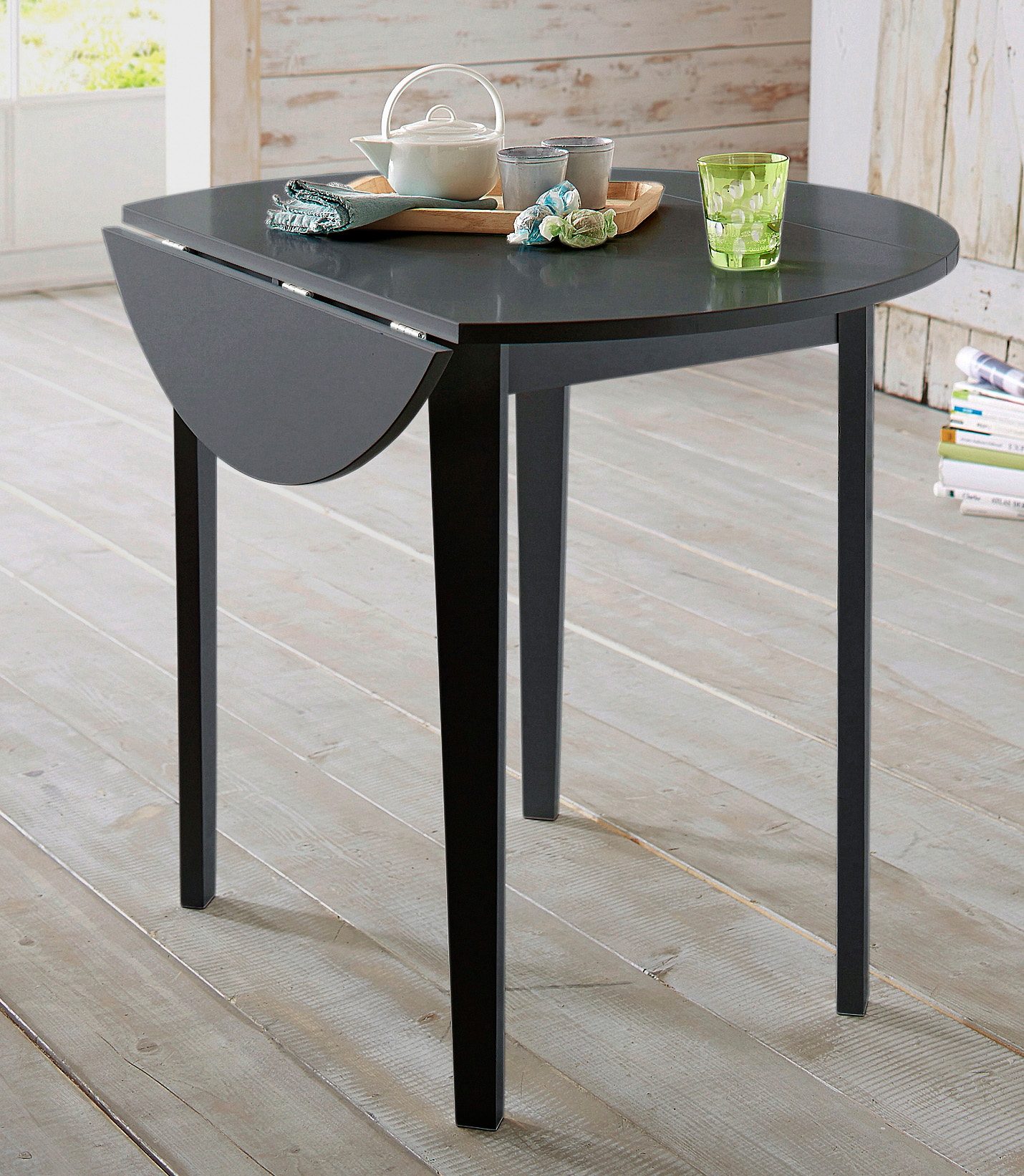 Home affaire Eettafel met neerklapbare zijstukken, in 2 kleurvarianten, hoogte 77 cm
