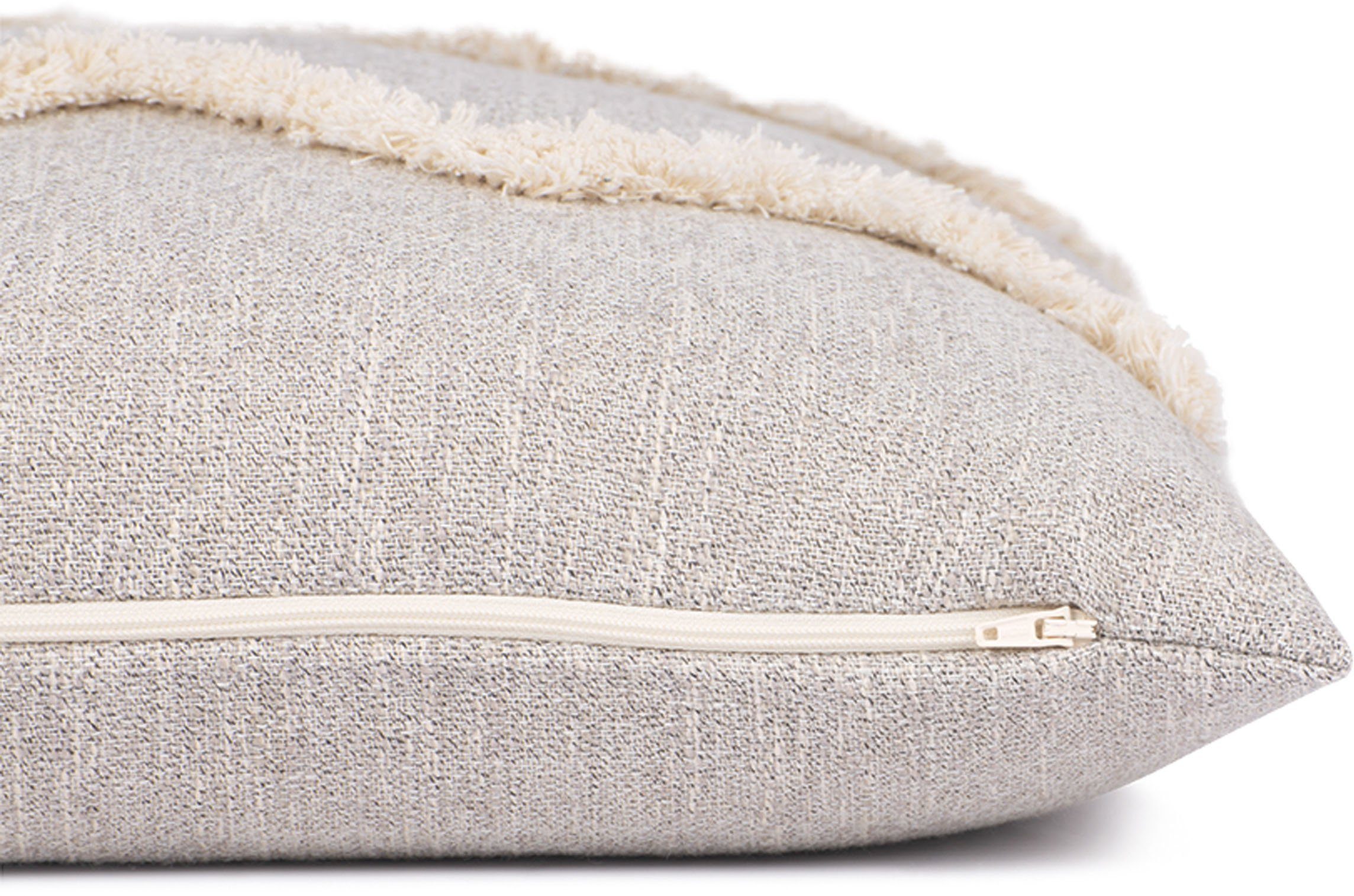 Kussenhoes Structured Zag met franje-applicatie (1 stuk)