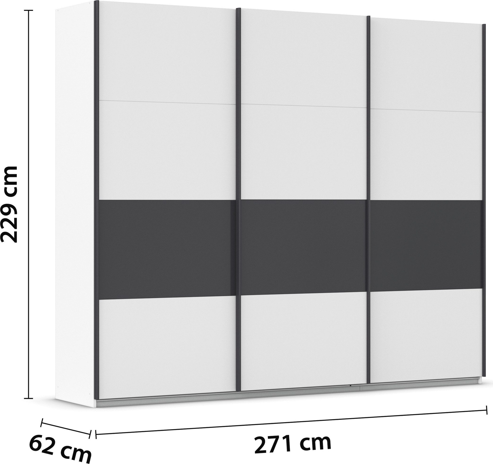 rauch Schuifdeurkast Kledingkast Kast Garderobe CORTONA inclusief indeling, 2 stoffen dozen en extra planken