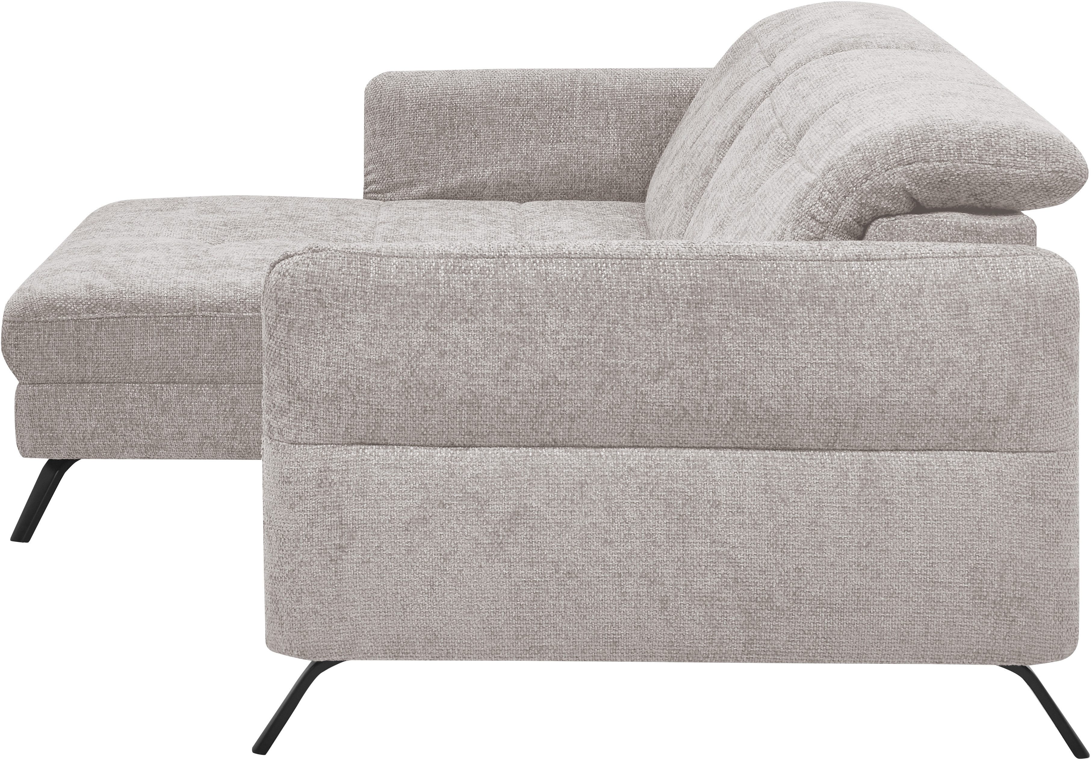 set one by Musterring Hoekbank SO 4400 V optioneel met motorische bedfunctie & hoofdverstelling, voet zwart