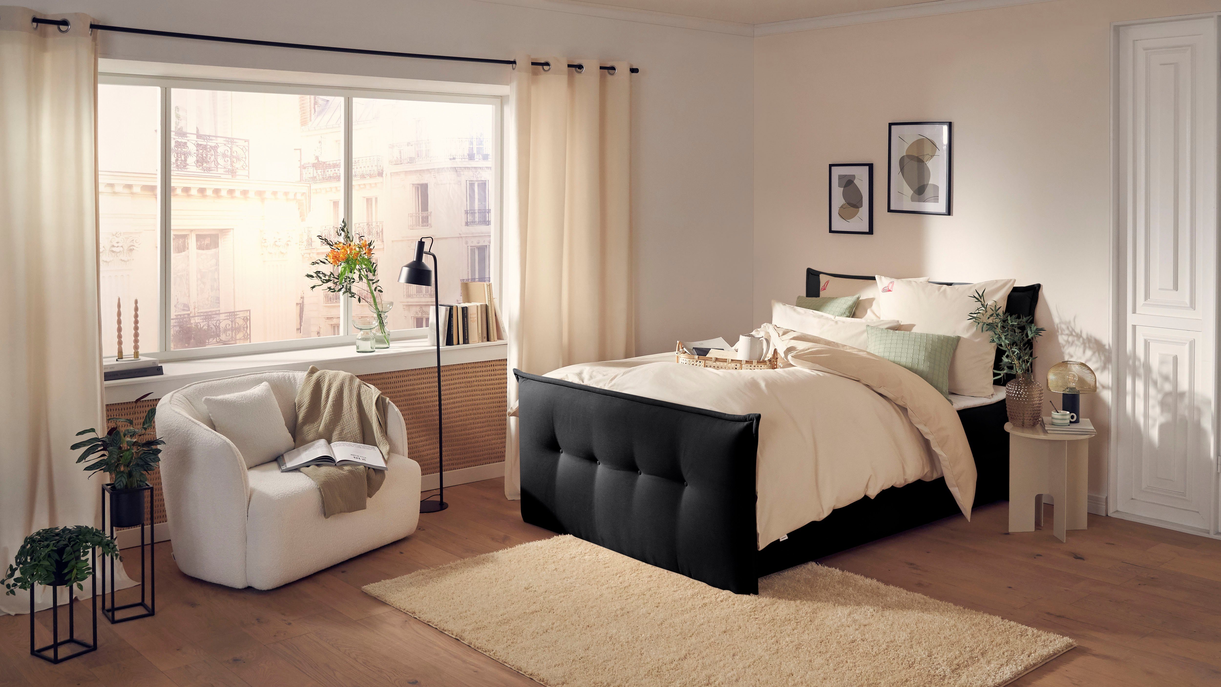 andas Boxspring Lichtgewicht inclusief voetbord, bedkist & topmatras, in 4 breedten en 2 hardheden