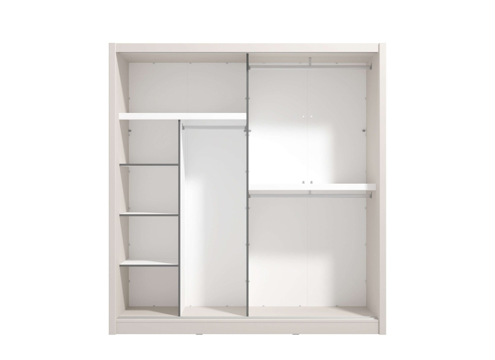 INOSIGN Schuifdeurkast Albi, slaapkamerkast, linnenkast in cashmere of wit Kledingkast met spiegel MET binneninrichting, FSC®-gecertificeerd