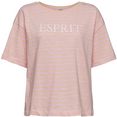 esprit shirt met korte mouwen met logoborduursel voor roze