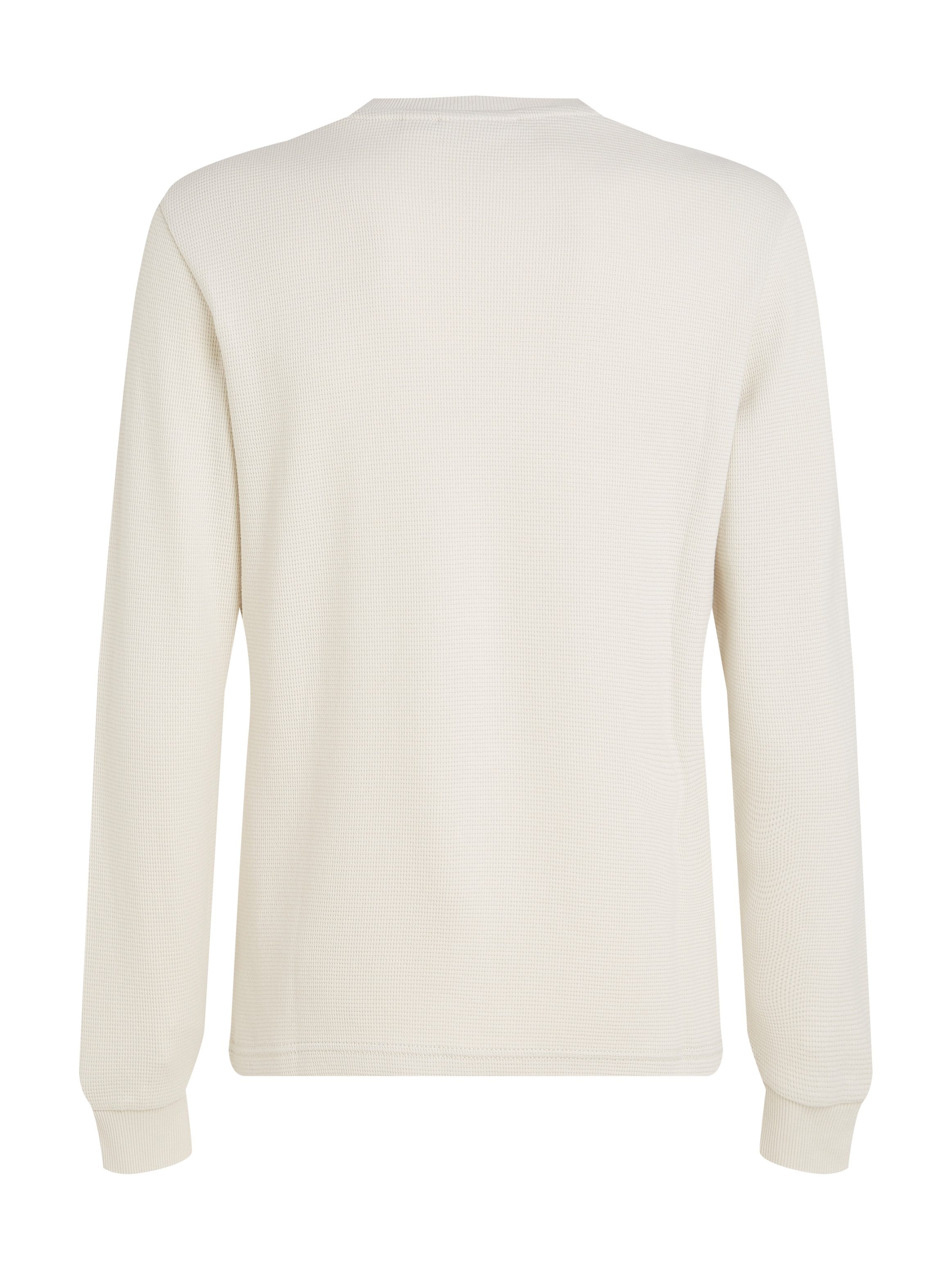 Calvin Klein Shirt met lange mouwen WOVEN LABEL WAFFLE LS TEE