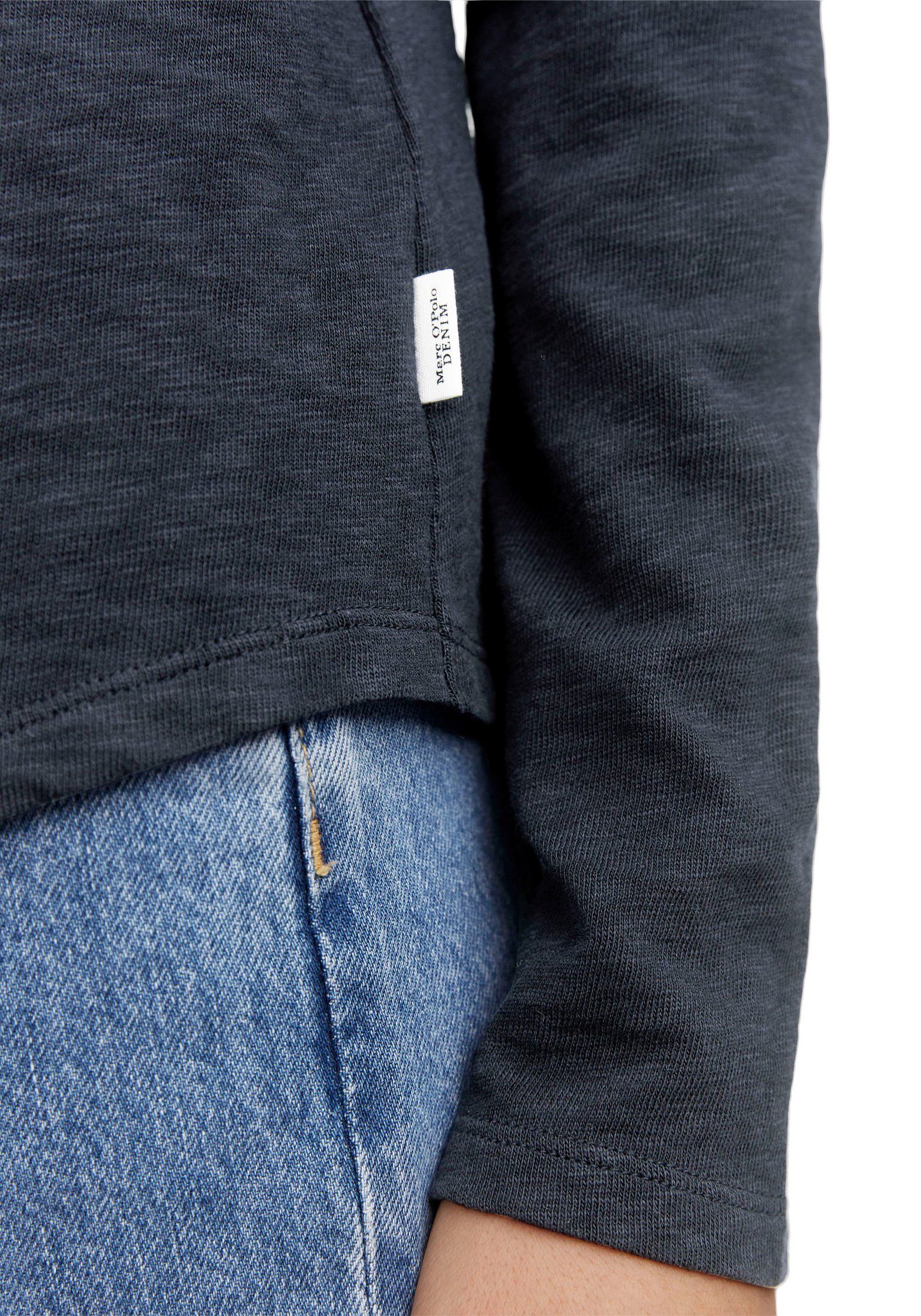 Marc O'Polo DENIM Shirt met lange mouwen met rolrand langs de v-hals