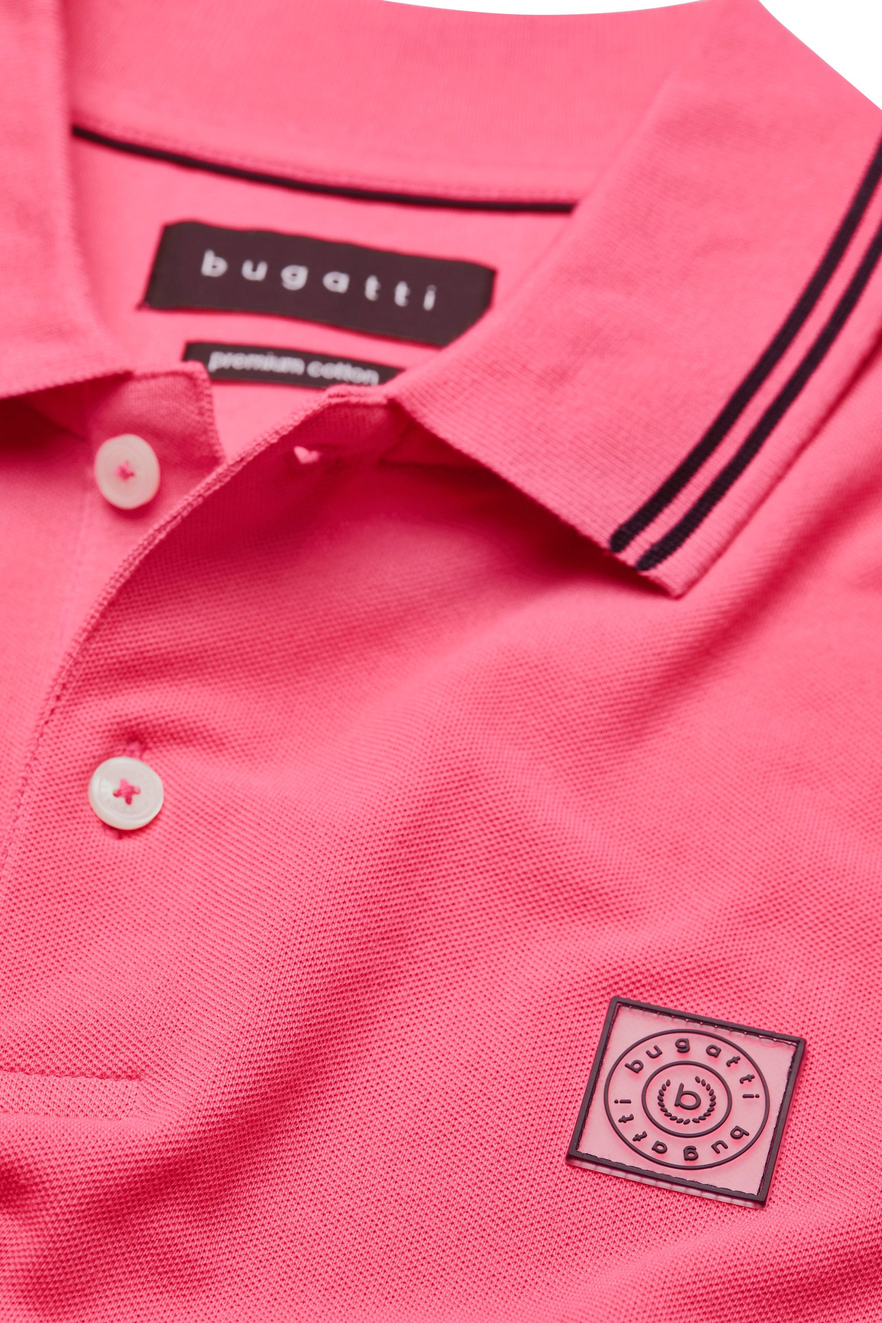Bugatti Poloshirt met contraststrepen