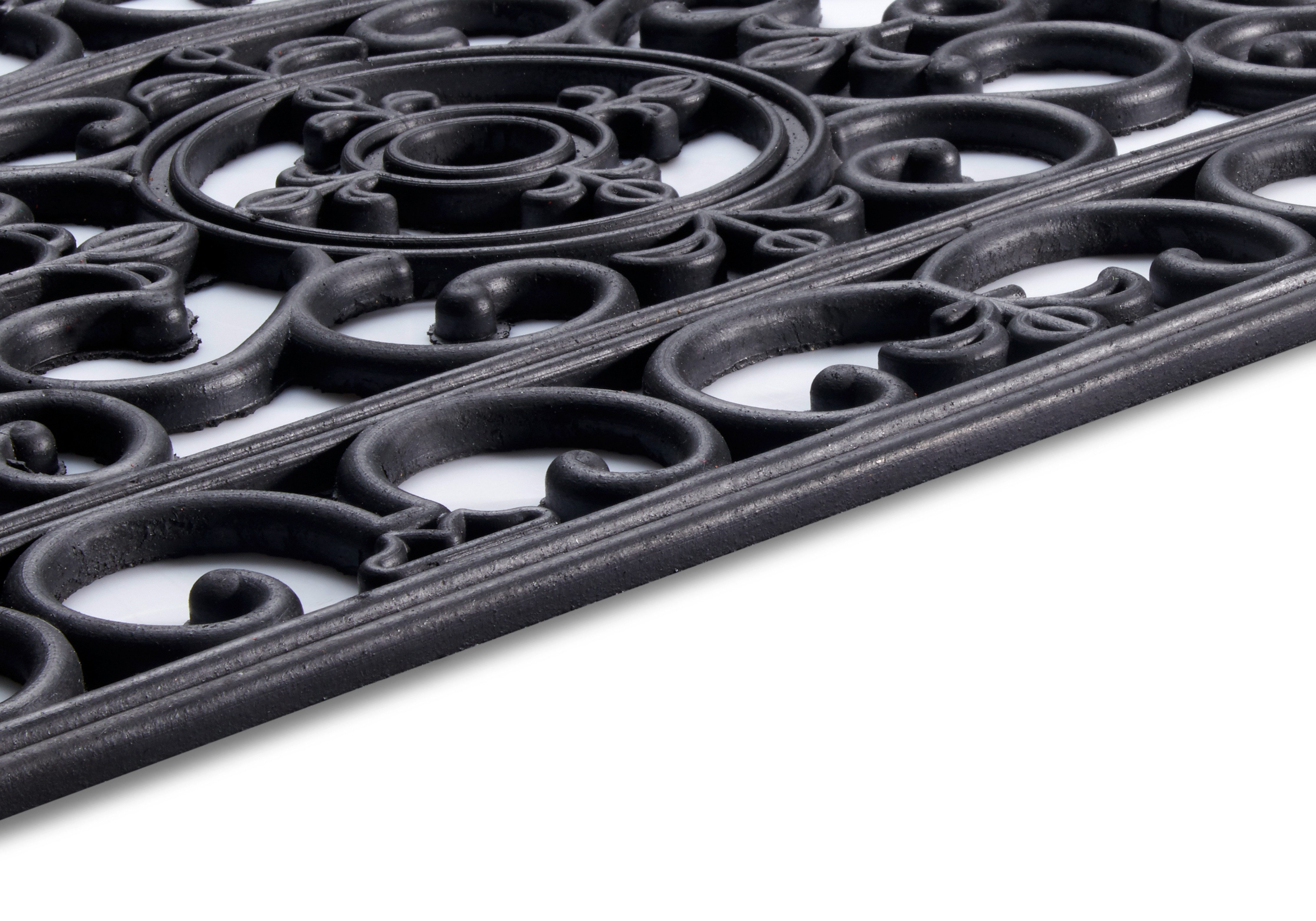 HANSE Home Mat Mix Mats gietijzer-look rubber fleur, deurmat Slijtvast, onderhoudsvriendelijk, robuust, weerbestendig, UV-bestendig