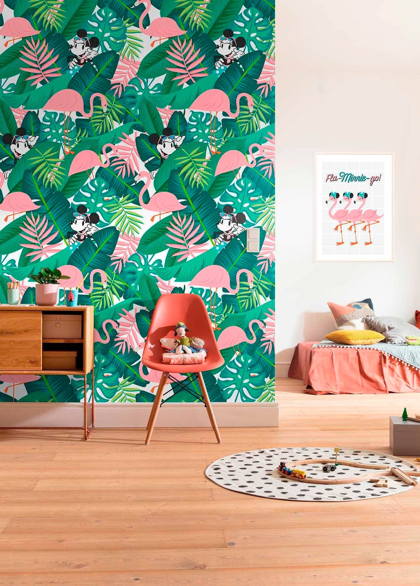 Komar Vliesbehang Digitale print vlies - Minnie Tropical - Afmeting 200 x 280 cm