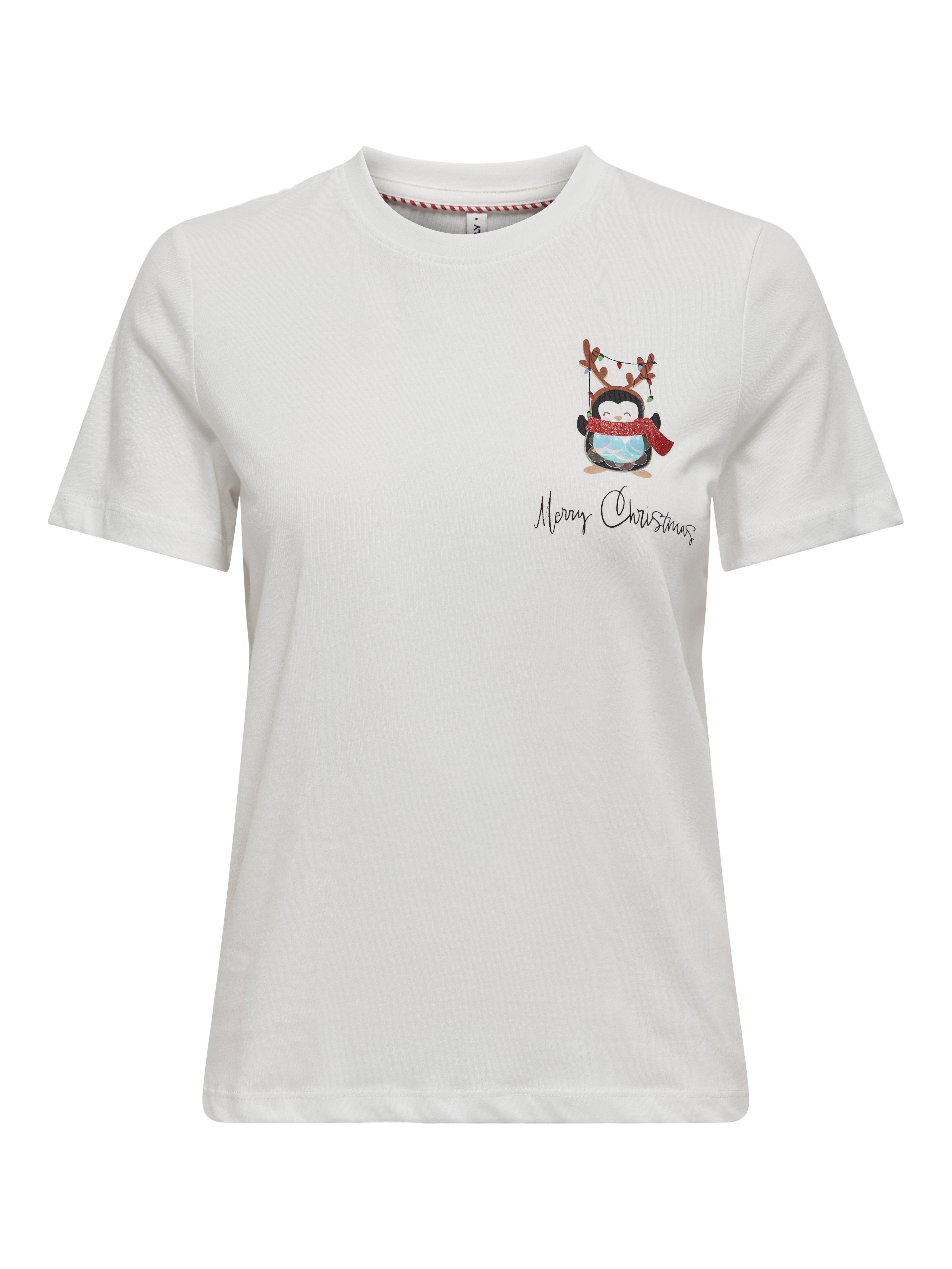 Only Shirt met korte mouwen ONLKITA LIFE REG S S TOP BOX XMAS JRS