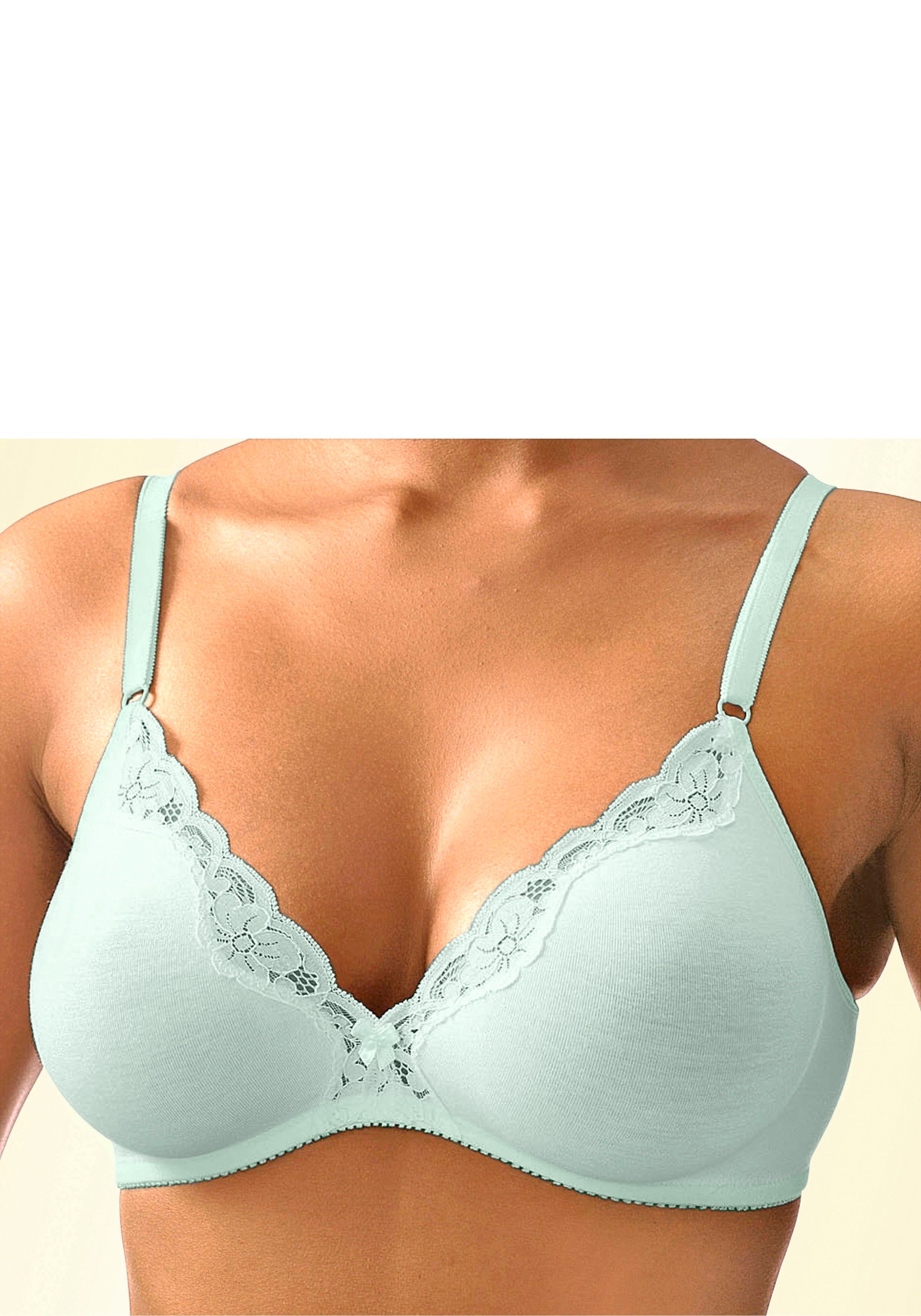 Petite fleur Bralette-bh zonder beugels van katoen met kant (Set van 2)