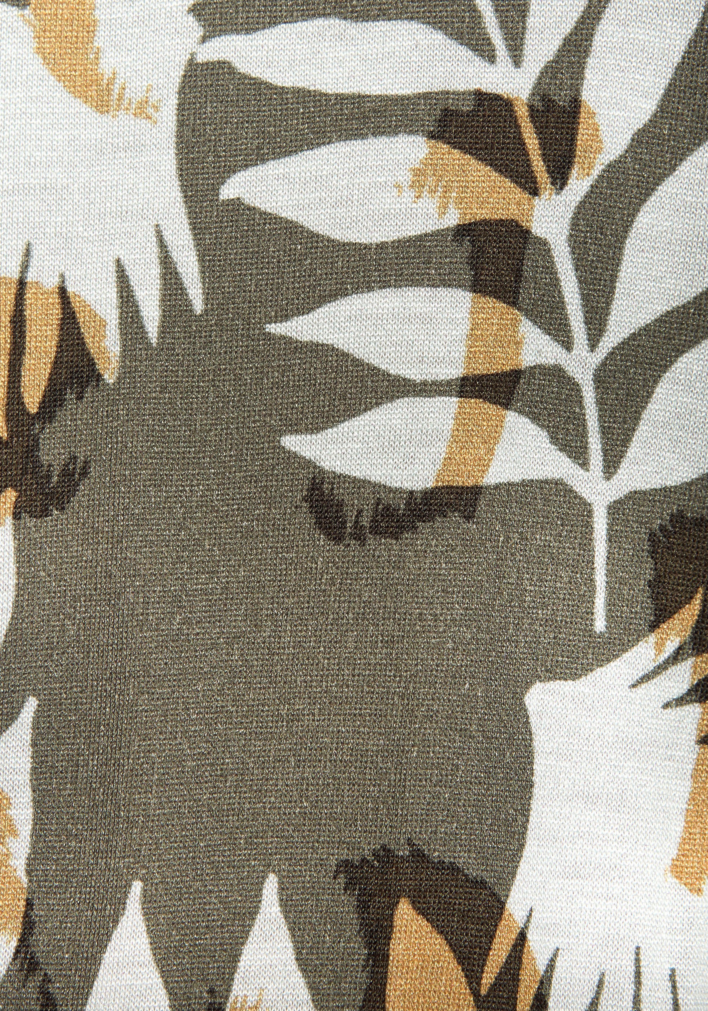 Vivance Short met alloverprint van viscose-jersey, korte broek met zakken