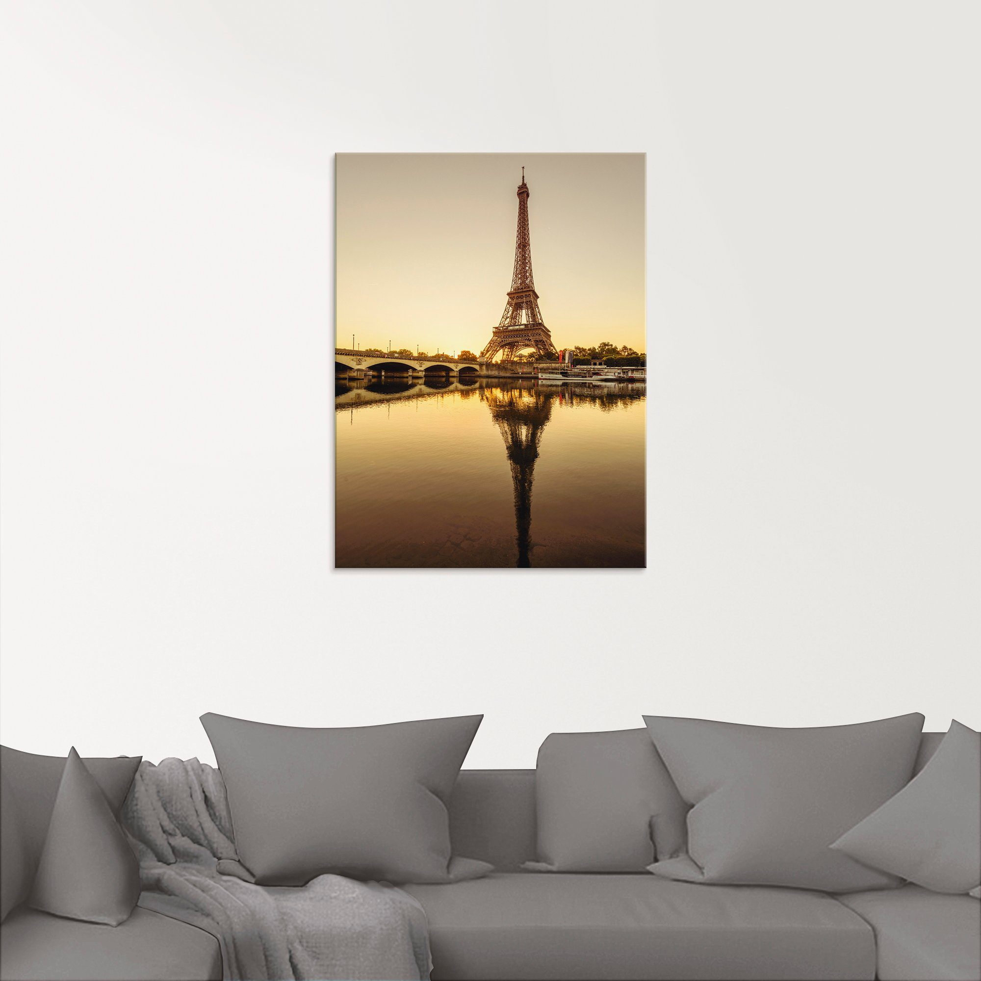 Artland Print op glas Parijs Eiffeltoren V in verschillende maten