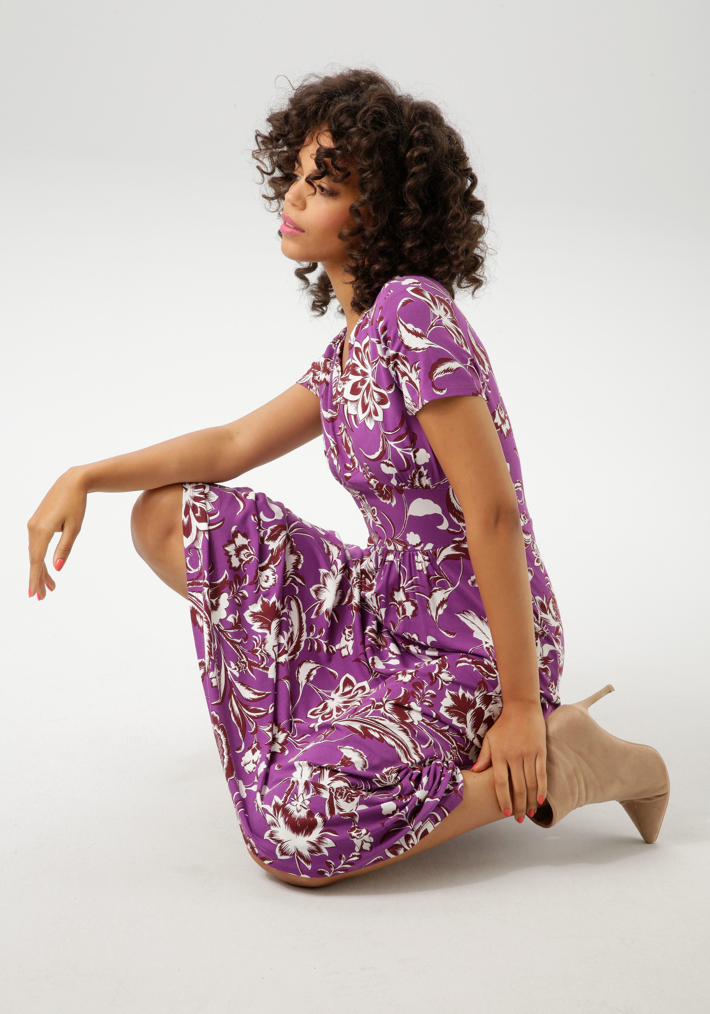 Aniston CASUAL Zomerjurk met maxi-bloemenprint - nieuwe collectie