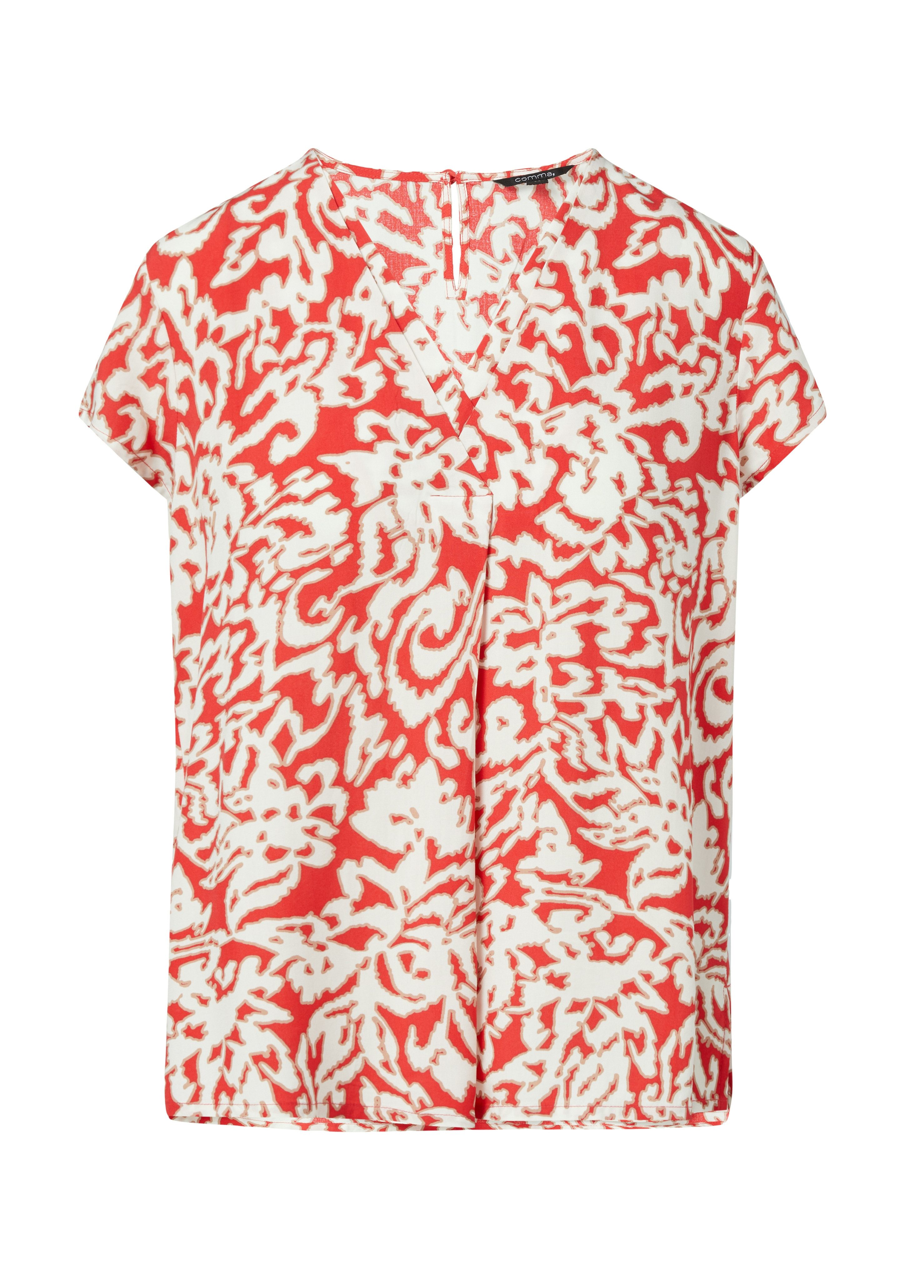 Comma Shirtblouse met v-hals en print all-over