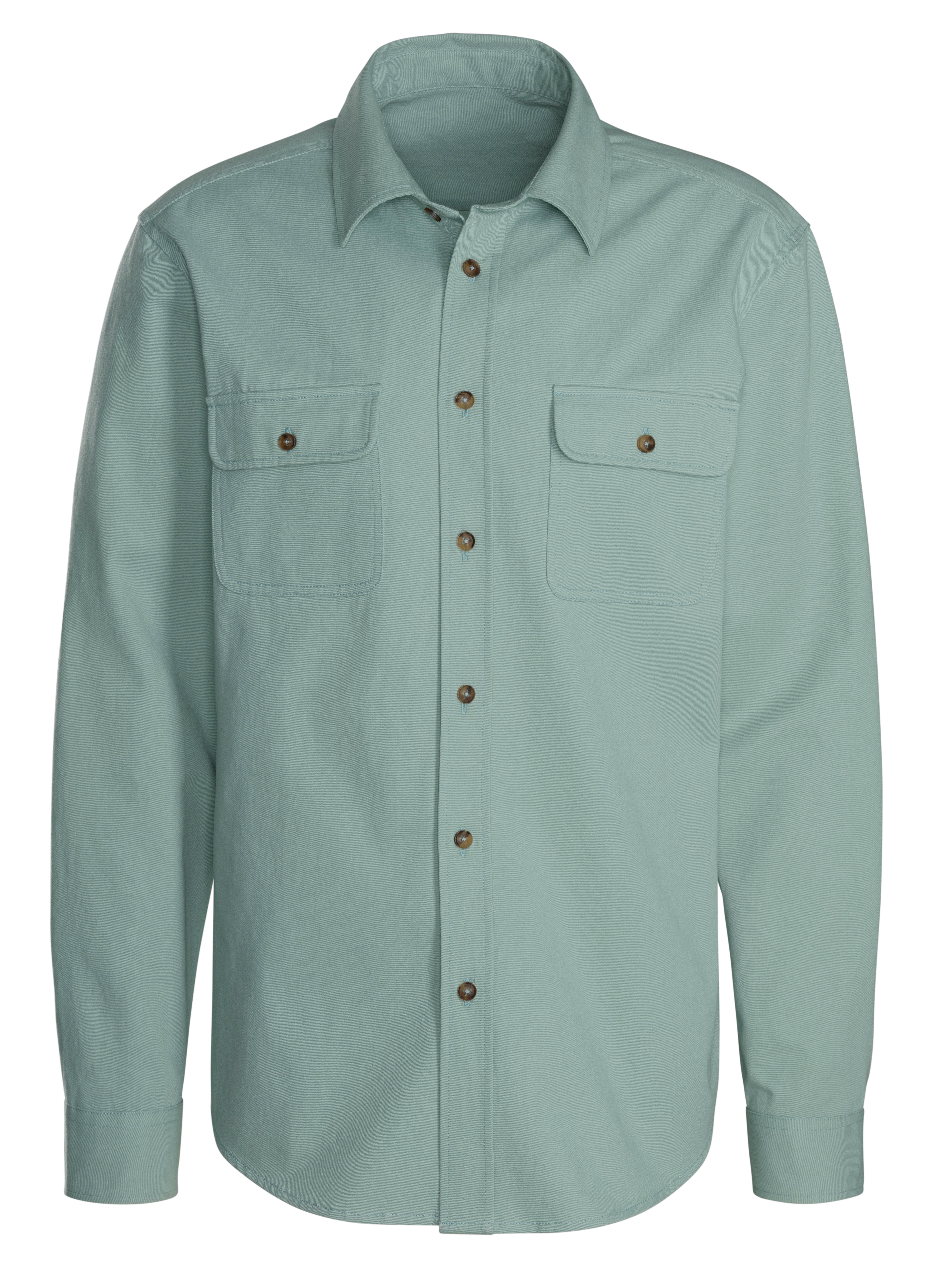John Devin Overhemd met lange mouwen Coole overshirt Overshirt van puur katoen, met opgestikte zakken
