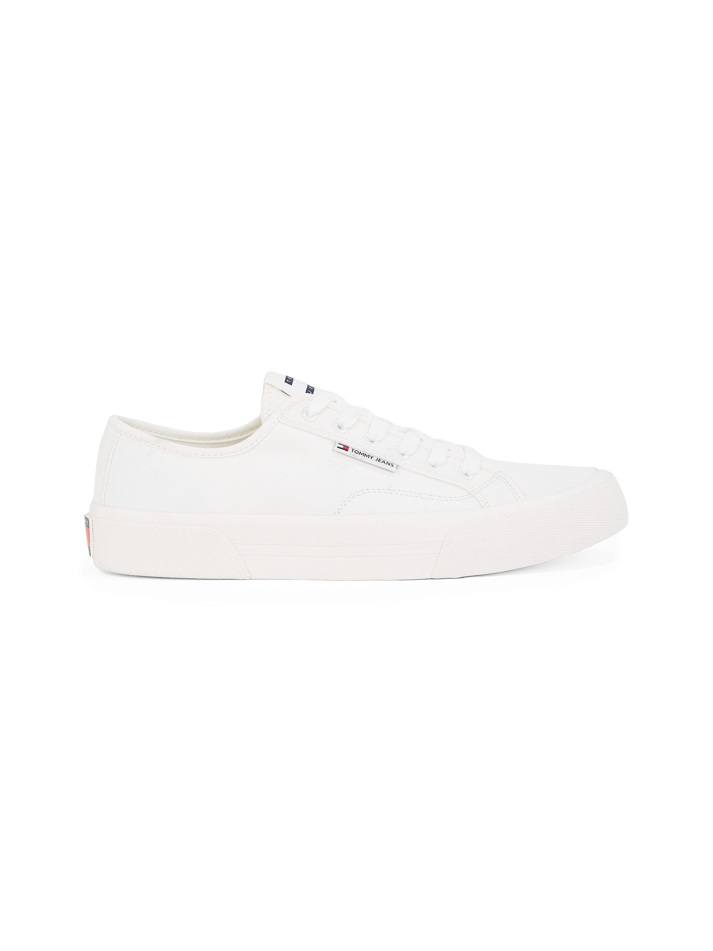 TOMMY JEANS Plateausneakers TJM LACE UP CANVAS COLOR , vrijetijdsschoen, lage schoen, veterschoen met logo-patch op de tong