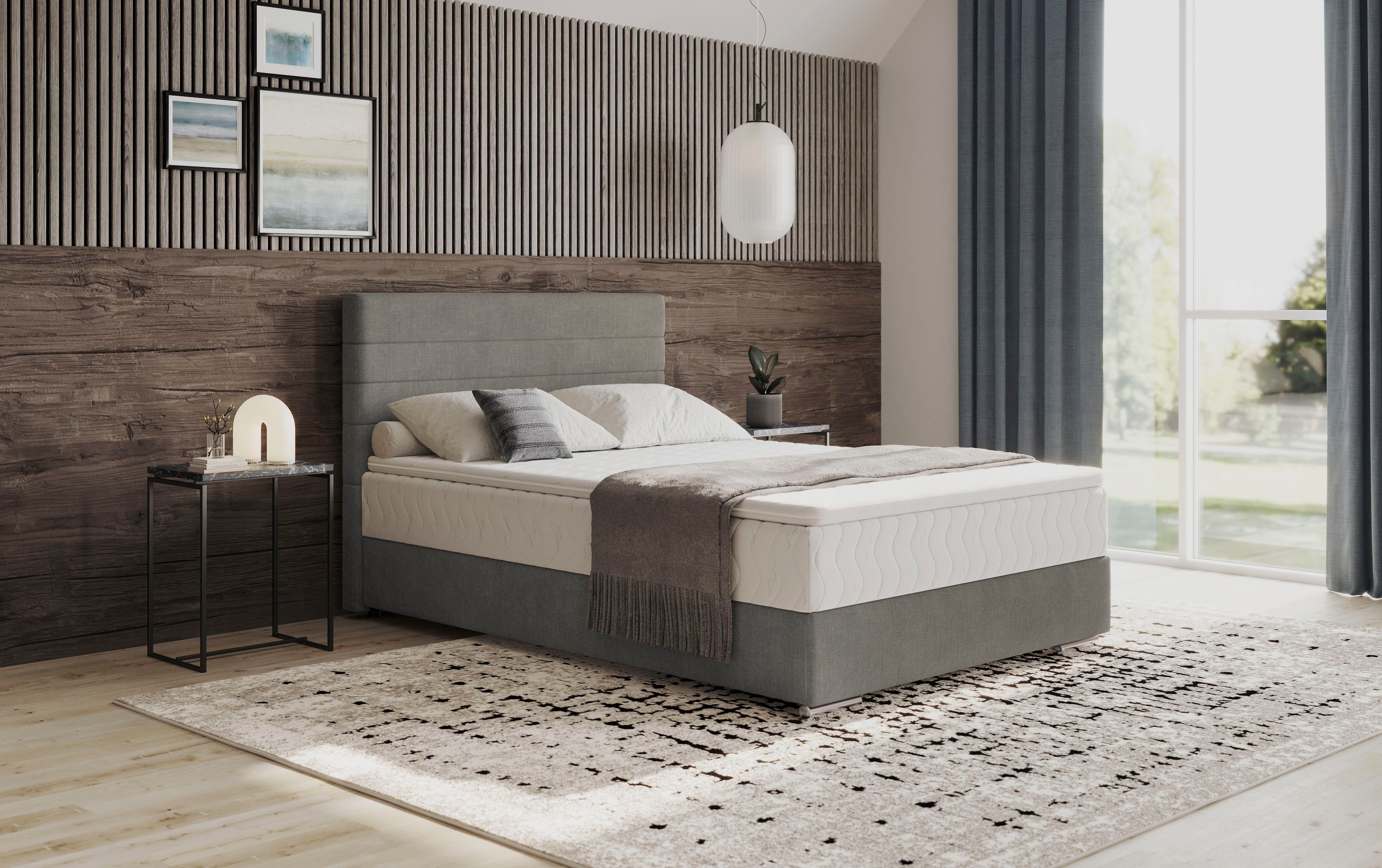 Mr. Couch Boxspring Stratus 2 incl. matrassen en bedlades boxsprings grijs