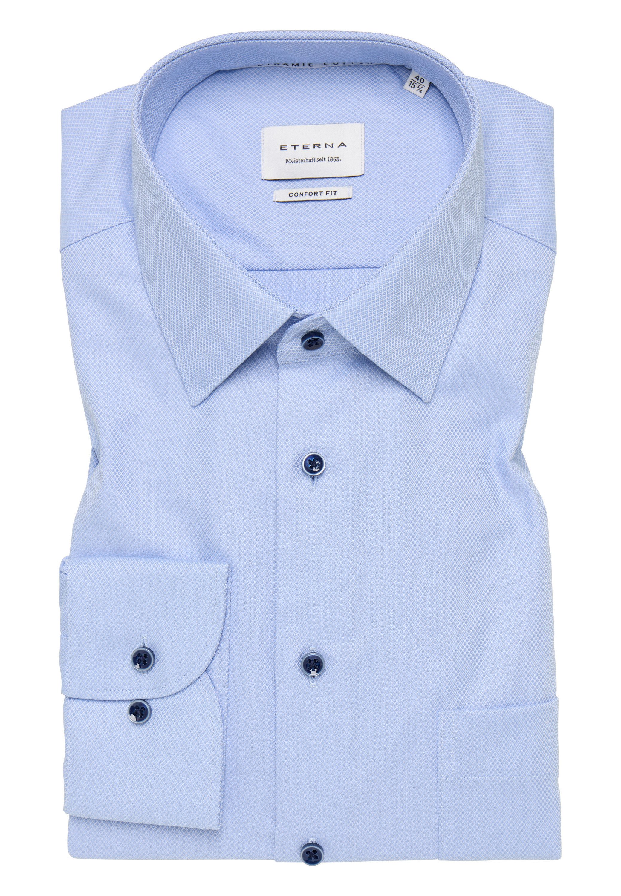 Eterna Overhemd met lange mouwen Comfort fit NON IRON (strijkvrij)