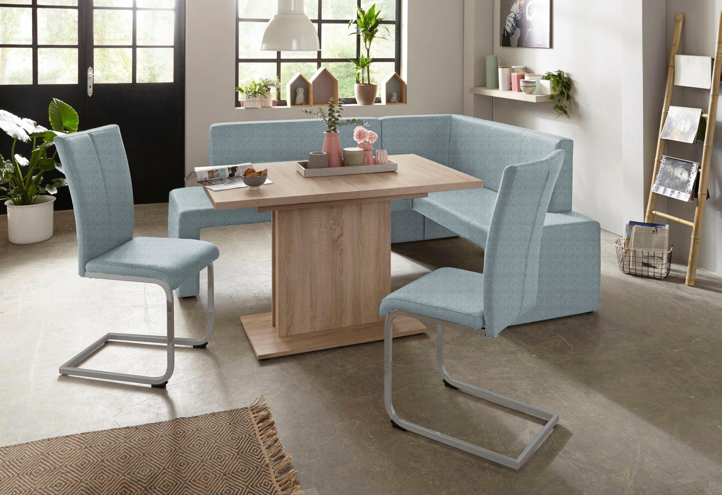 Home affaire Vrijdragende stoel Alex Stoel belastbaar tot 120 kg, frame in chroom-look (set, 2 stuks)
