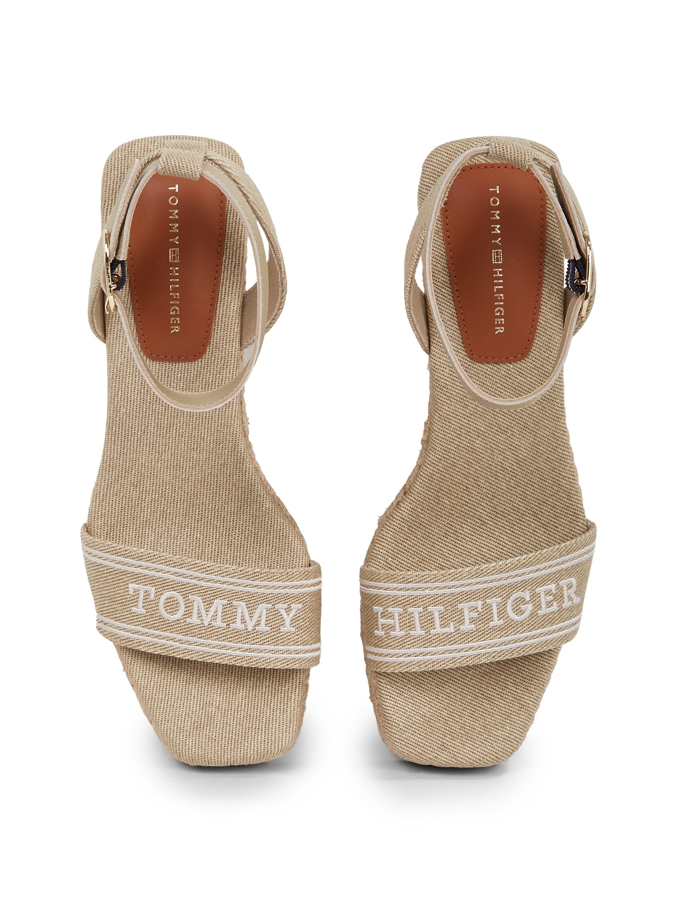 Tommy Hilfiger Sleehaksandaaltjes TOMMY HILFIGER ESPAD MID WEDGE , bandjessandaal, zomerschoen met verstelbare gesp