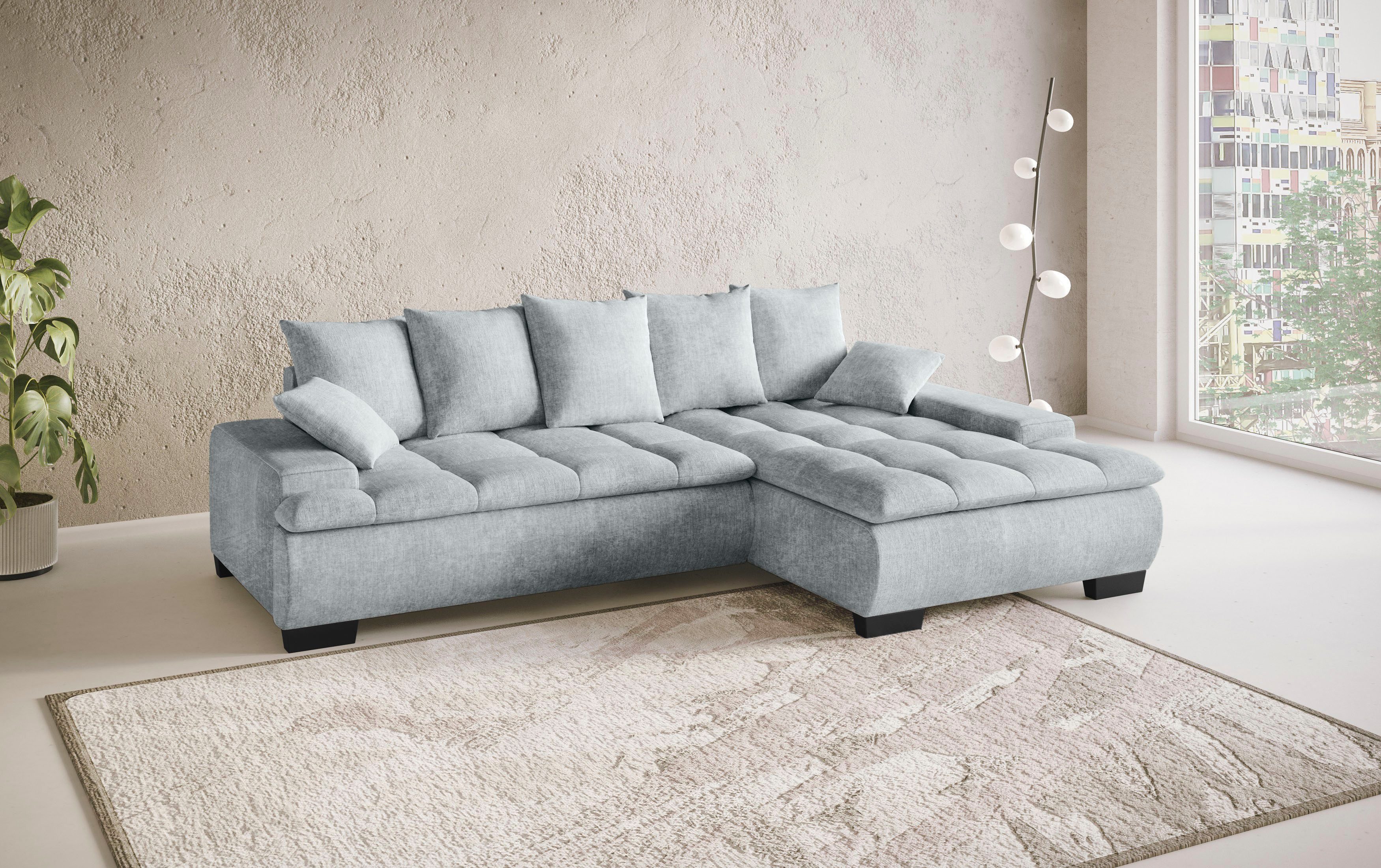 Mr. Couch Hoekbank Haiti II, L-vorm met koudschuim bekleding, optioneel met bed en bedlade