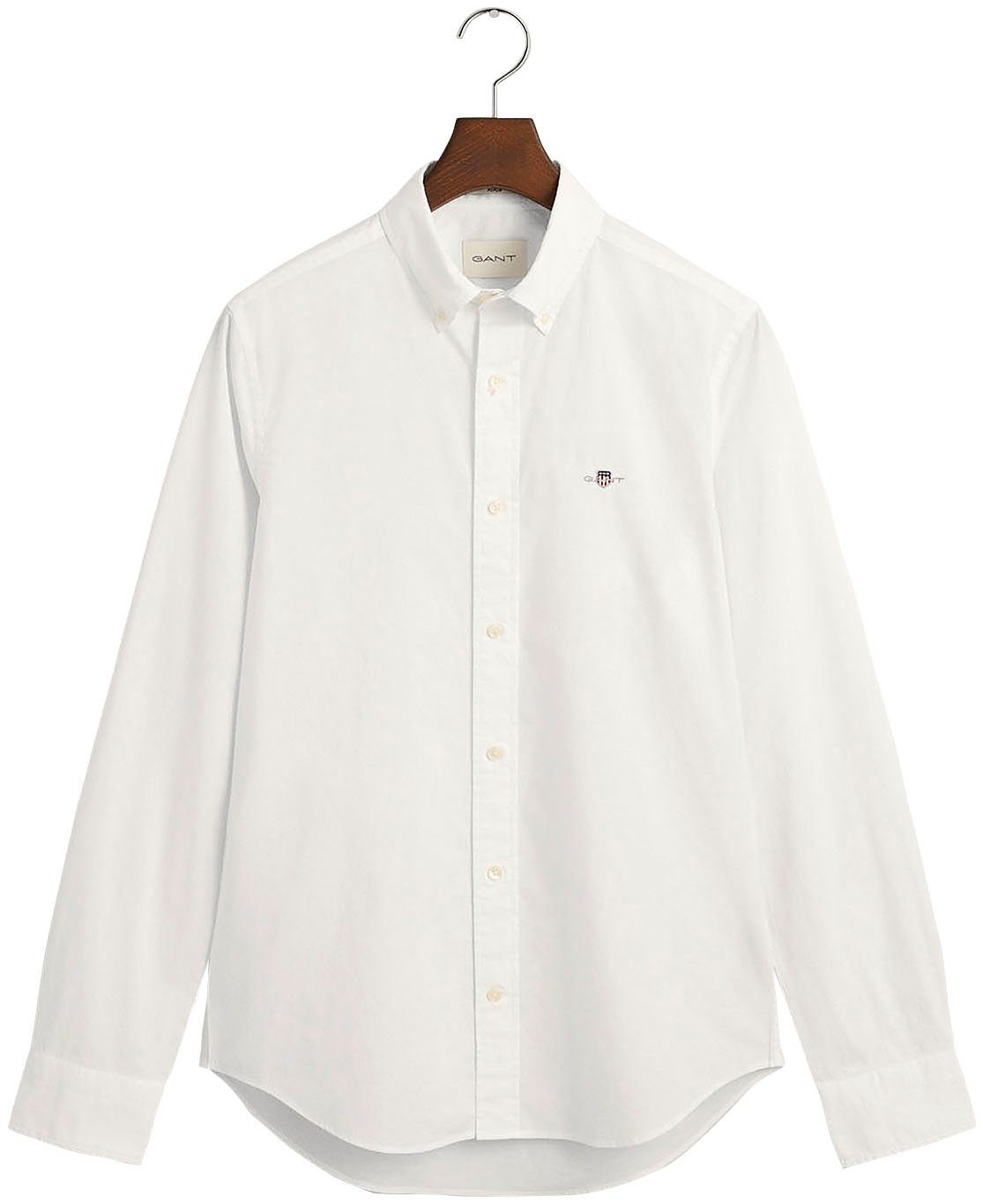 Gant Overhemd met lange mouwen Slim fit poplin overhemd licht slijtvast easy care