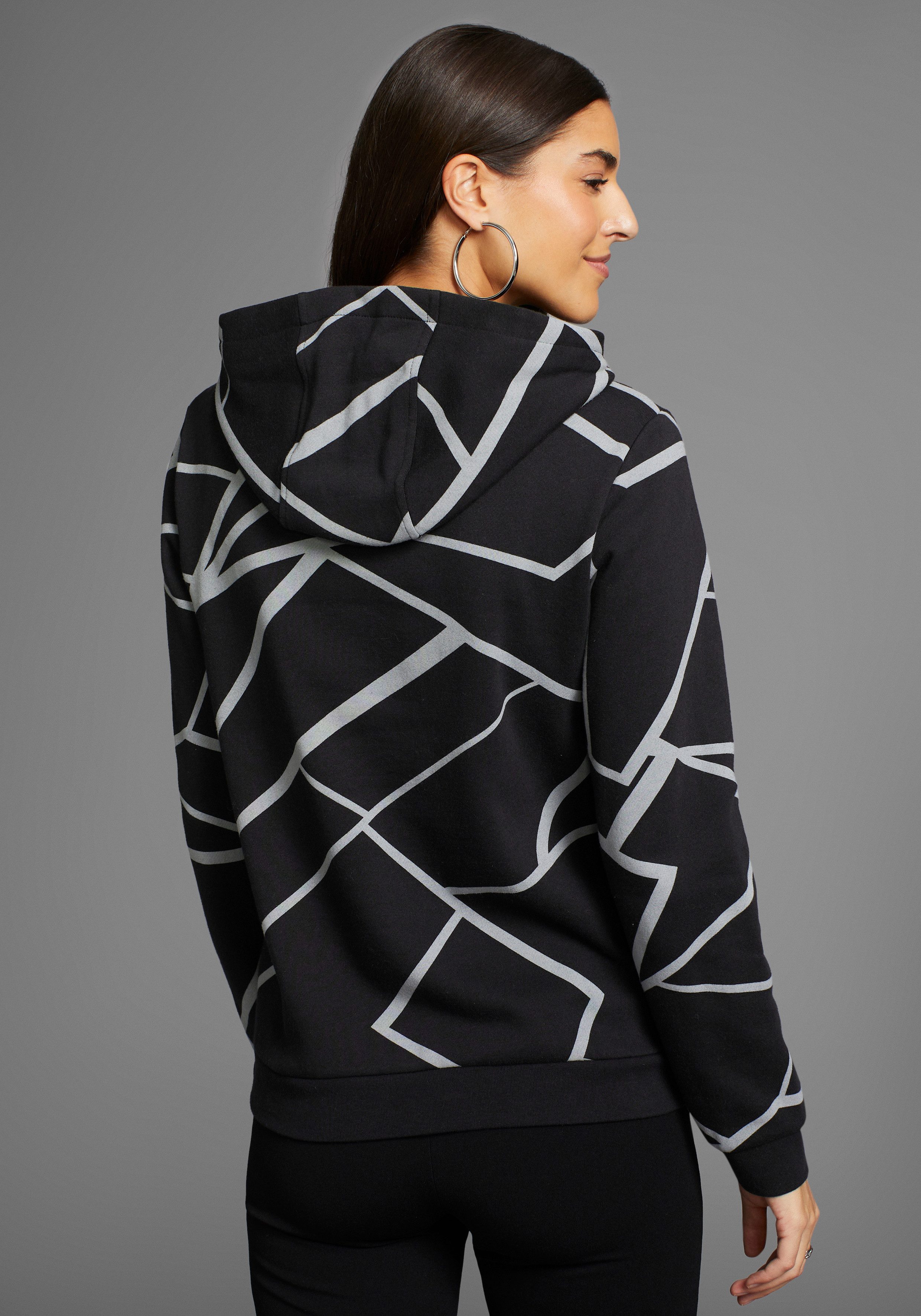 Laura Scott Hoodie met moderne print all-over nieuwe collectie