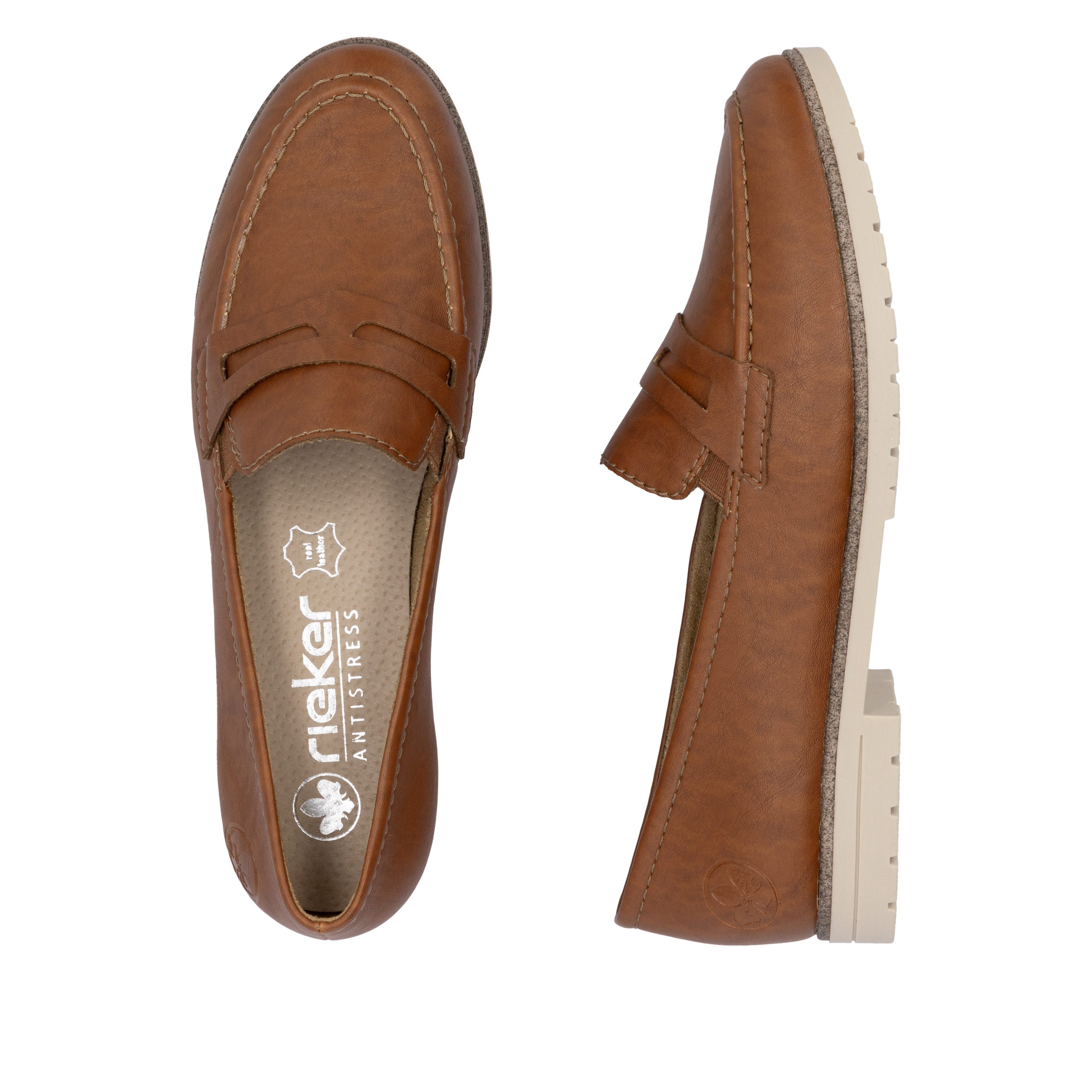 Rieker Instappers Business slipper, mocassin, instapschoen met geprofileerde loopzool