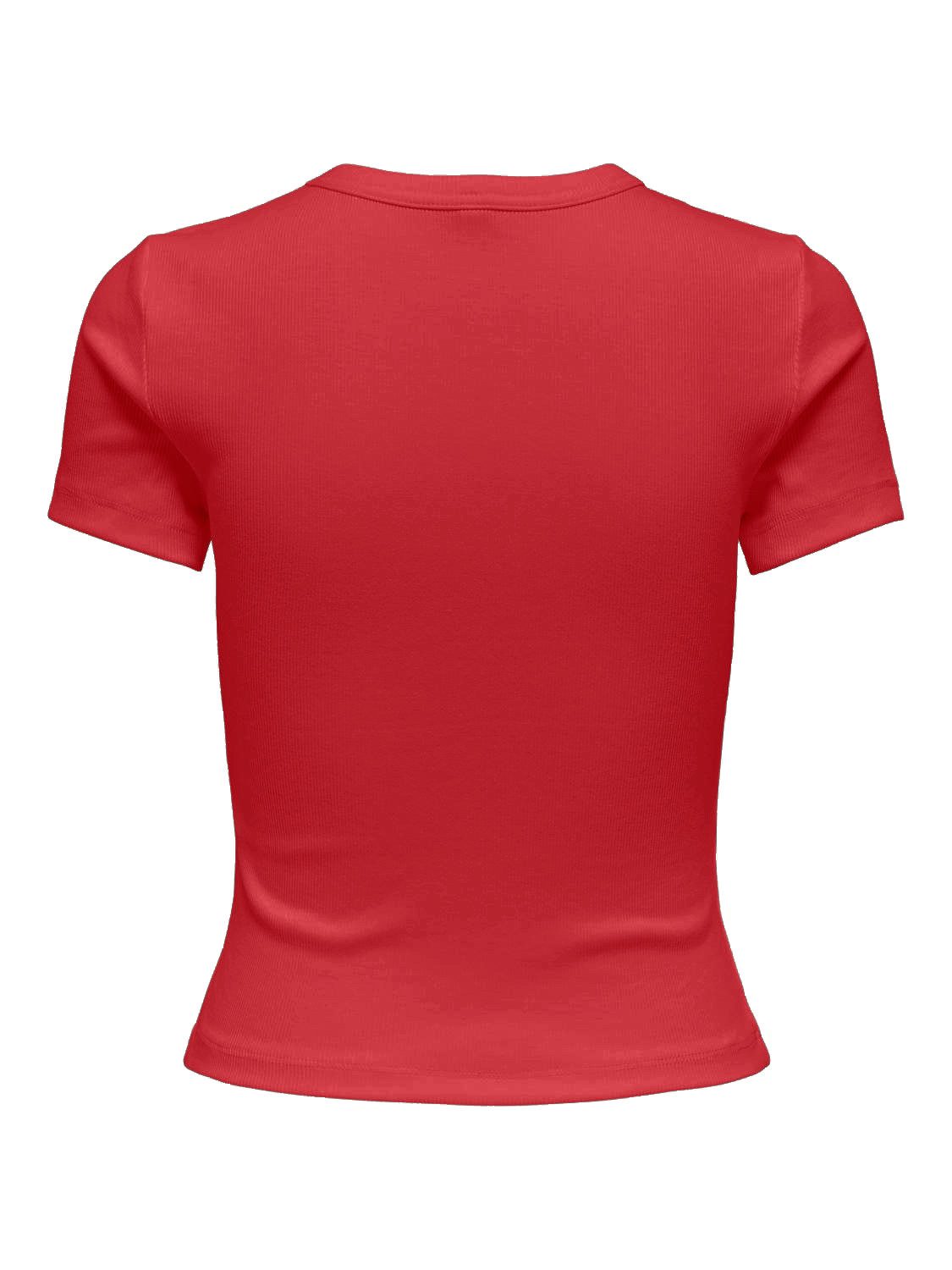 Only Shirt met korte mouwen ONLVAL S/S O-NECK TOP CC JRS