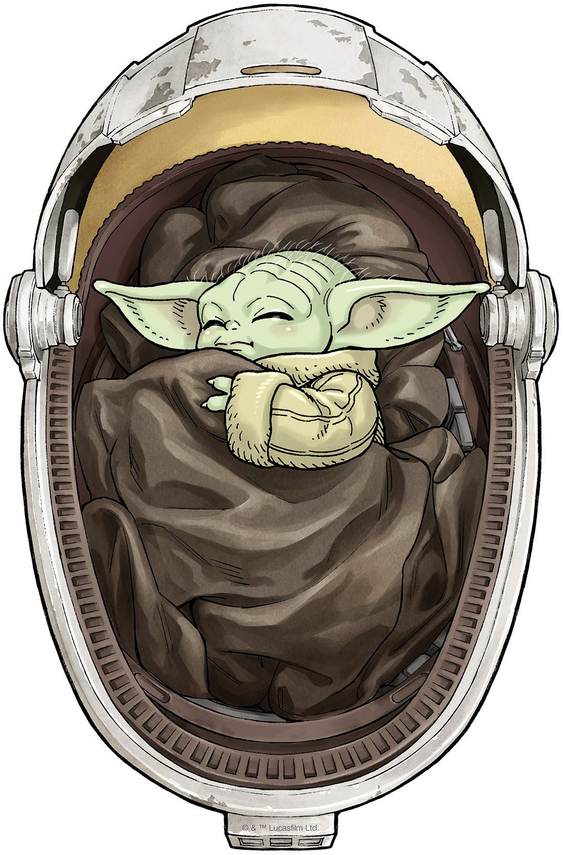 Komar Artprint op linnen Star Wars The Mandalorian Grogu Sleeping 300 x 280 cm (breedte x hoogte) - behang, vlies, woonkamer, slaapkamer (1 stuk)