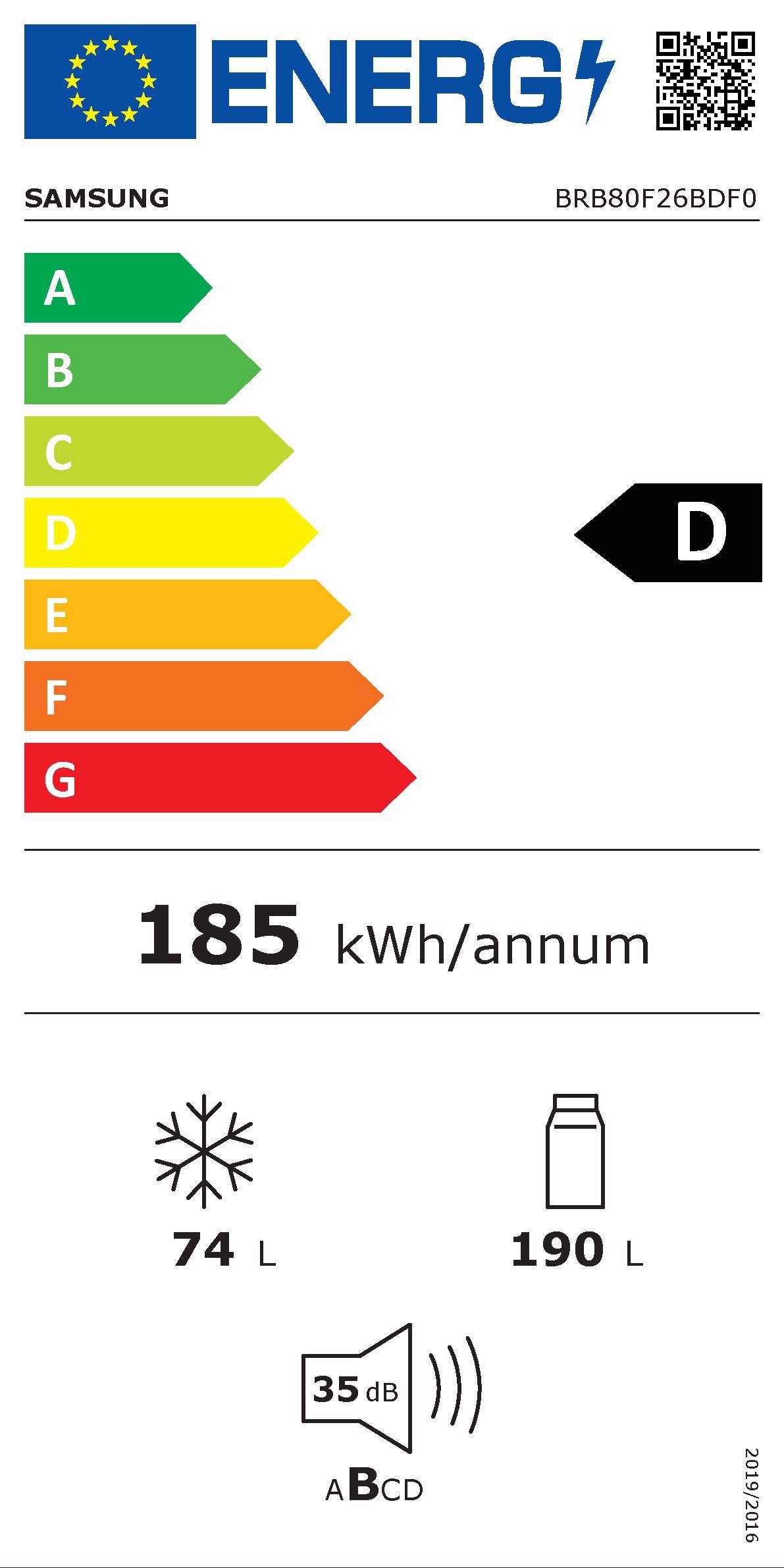 Samsung Inbouw koel-vriescombinatie BRB80F26BDFO, 177,5 cm x 54 cm