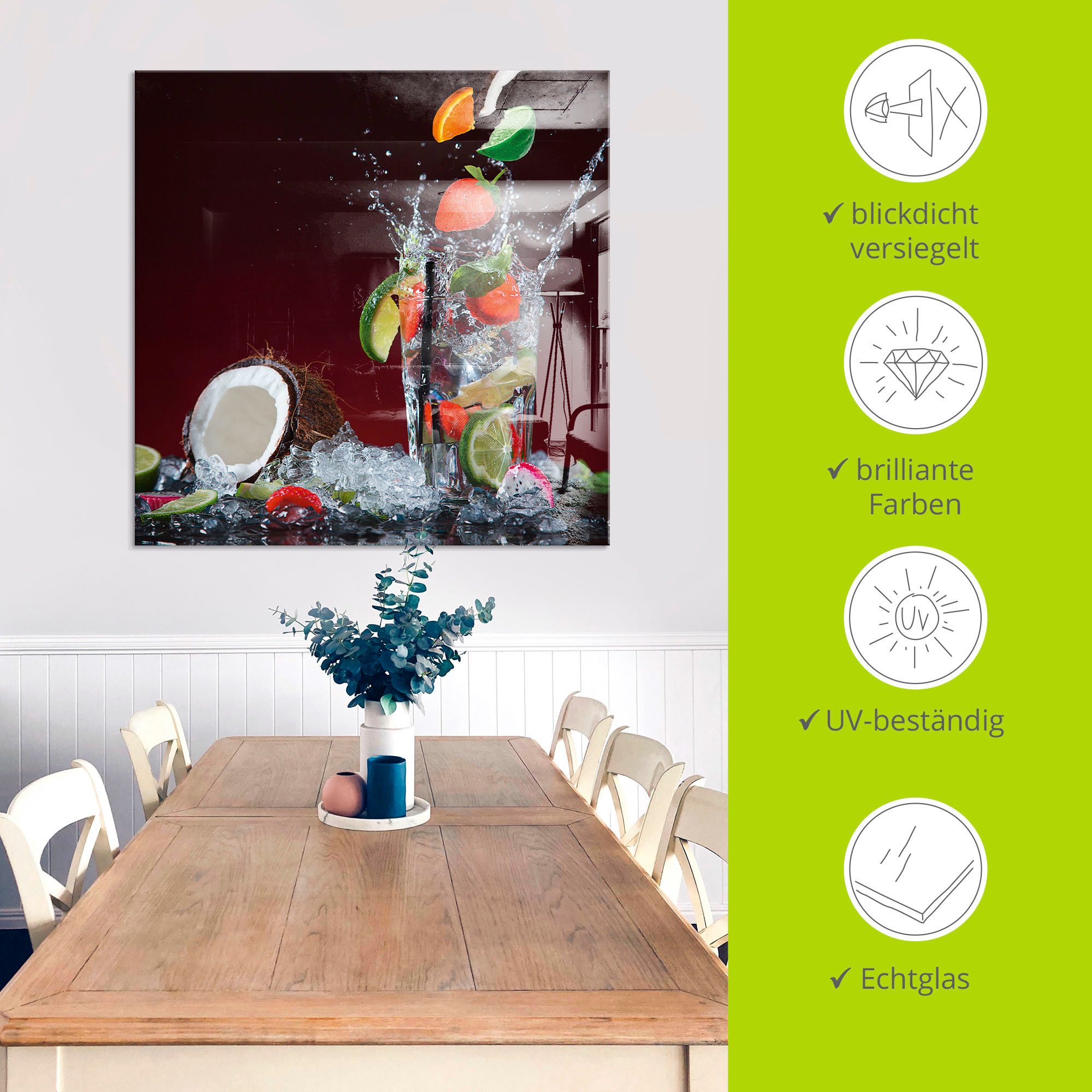 Artland Print op glas Verse fruitcocktail II