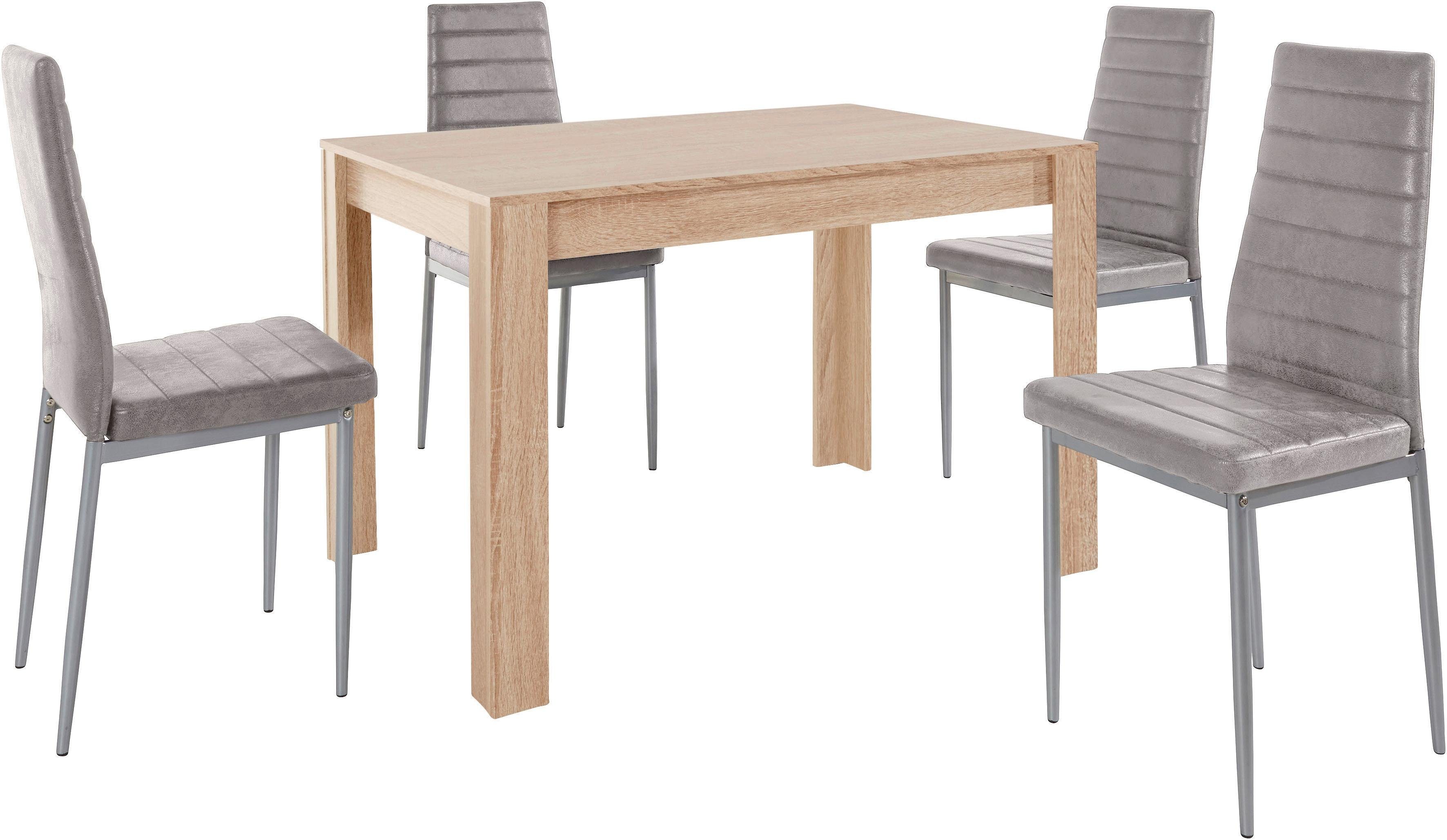 INOSIGN Eethoek Met tafel en 4 stoelen Tafelbreedte 120 cm eetkamer set, tafelgroep (set, 5-delig)