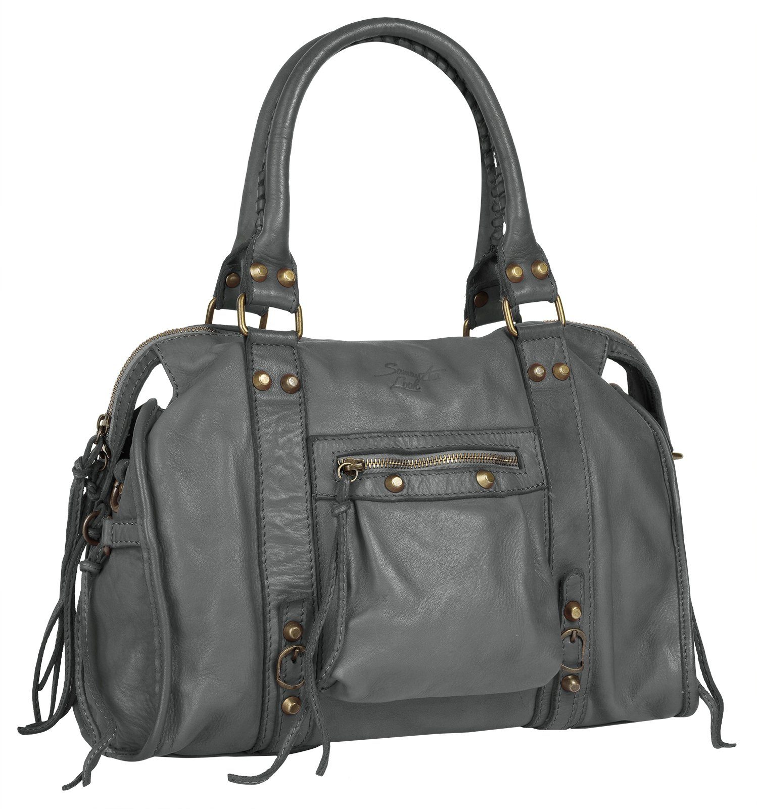 Samantha Look Shopper echt leer, made in italy (1-delig)