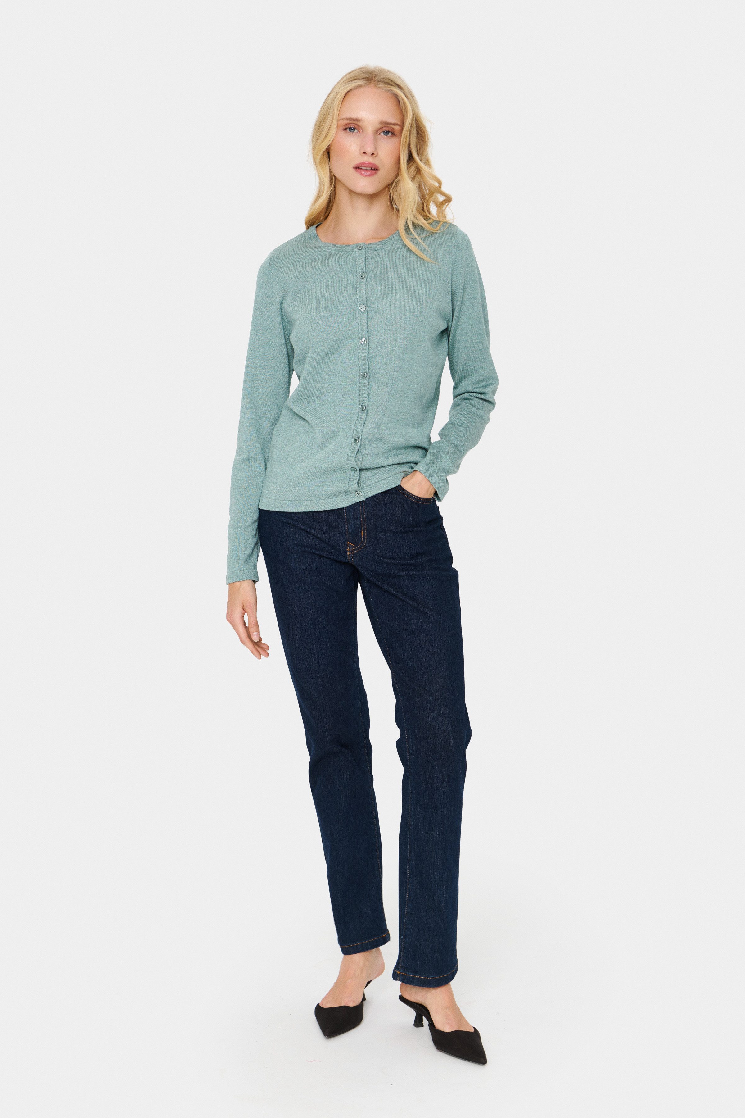 Saint Tropez Vest A8661, MilaSZ R-Neck Cardigan
