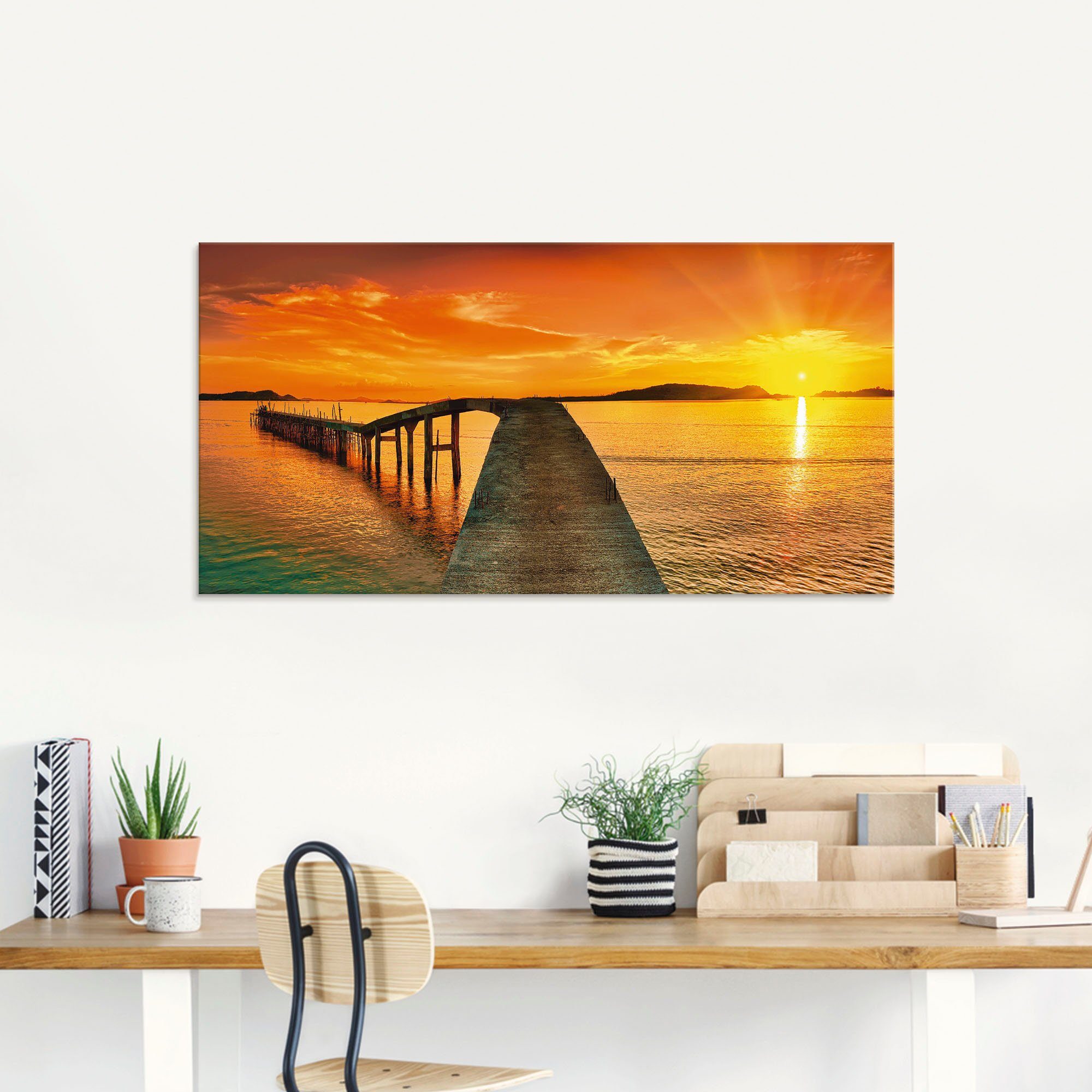 Artland Print op glas Zonsopkomst boven de zee