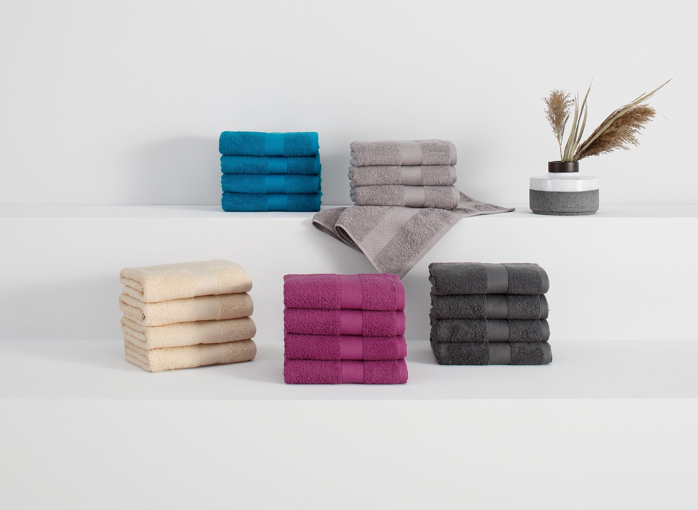 my home Handdoeken Eva, 4 handdoeken 50x100 Topkwaliteit 550g/m², zacht, handdoekenset van 100% katoen (4 stuks)