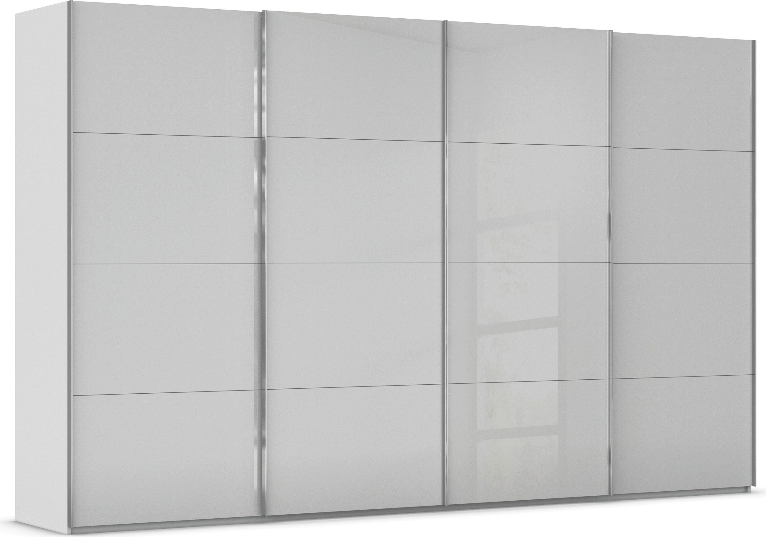 rauch Schuifdeurkast Kledingkast Kast Garderobe Slaapkamerkast SCALE-FYRA edel vierdelige deuren met glas-front veel kleuren made in germany
