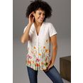 aniston casual blouse met korte mouwen met kleurrijke, gebloemde verlopende print - nieuwe collectie beige