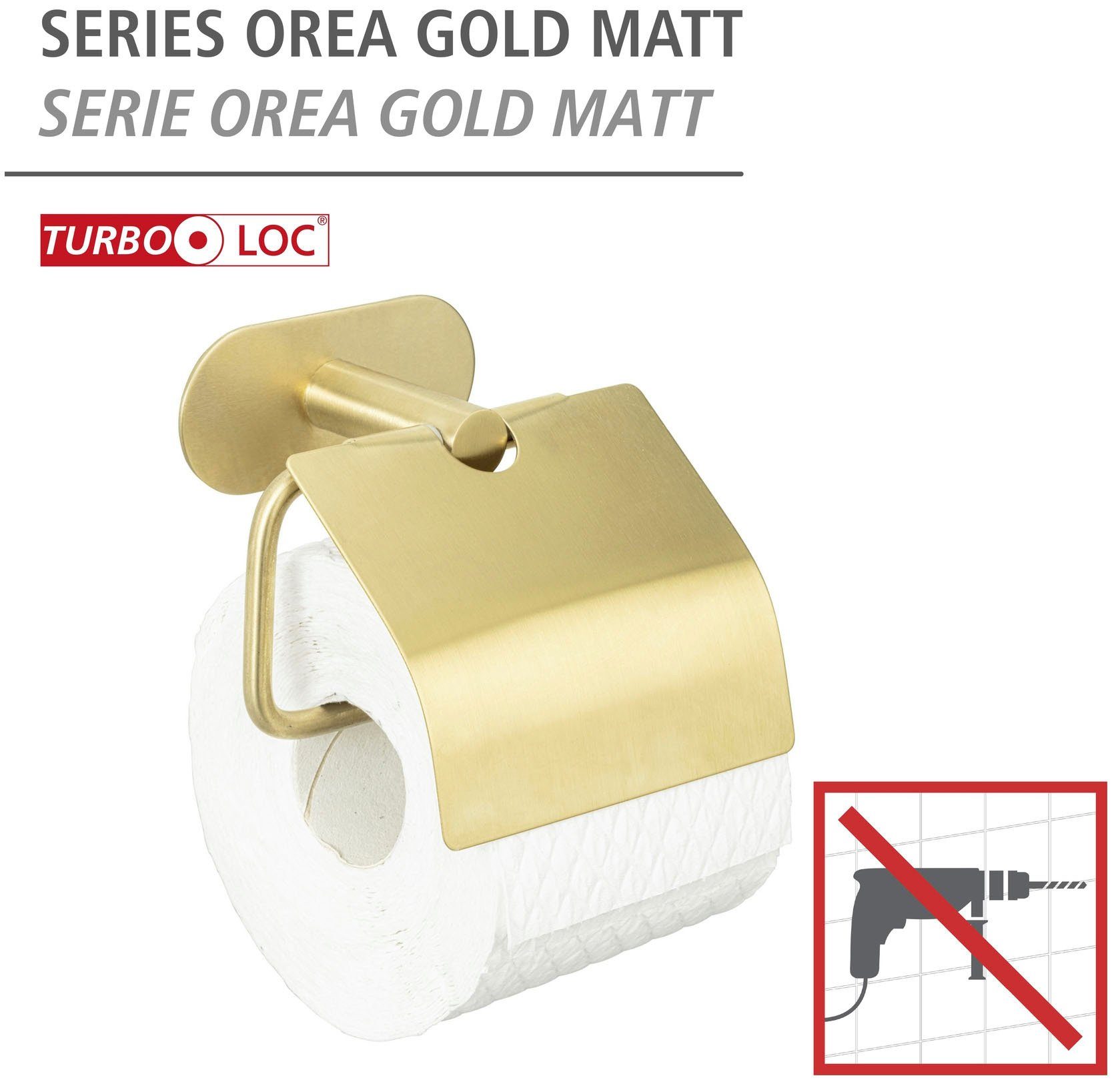 WENKO Toiletrolhouder Turbo-Loc® met deksel, bevestigen zonder boren