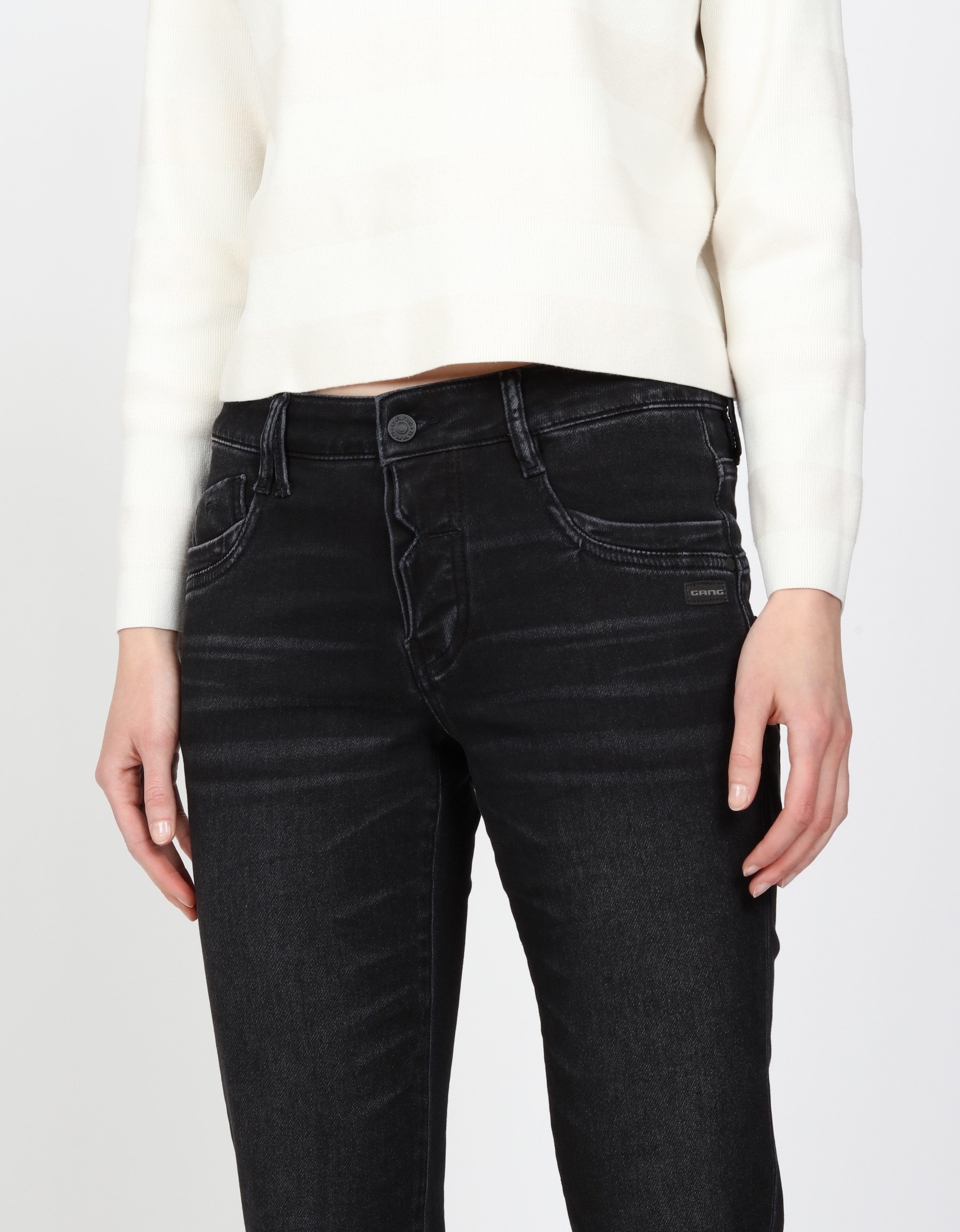 GANG Relax fit jeans 94GERDA met een bijzondere structuur