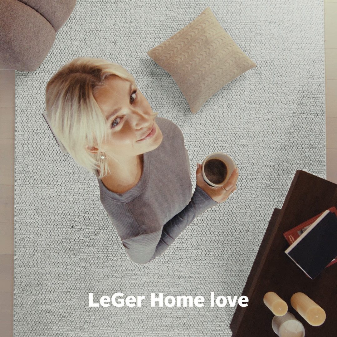 LeGer Home by Lena Gercke Wollen kleed Ainhoa, handgeweven, wol uni, wol, handgeweven vloerkleed, woonkamer, slaapkamer, eetkamer
