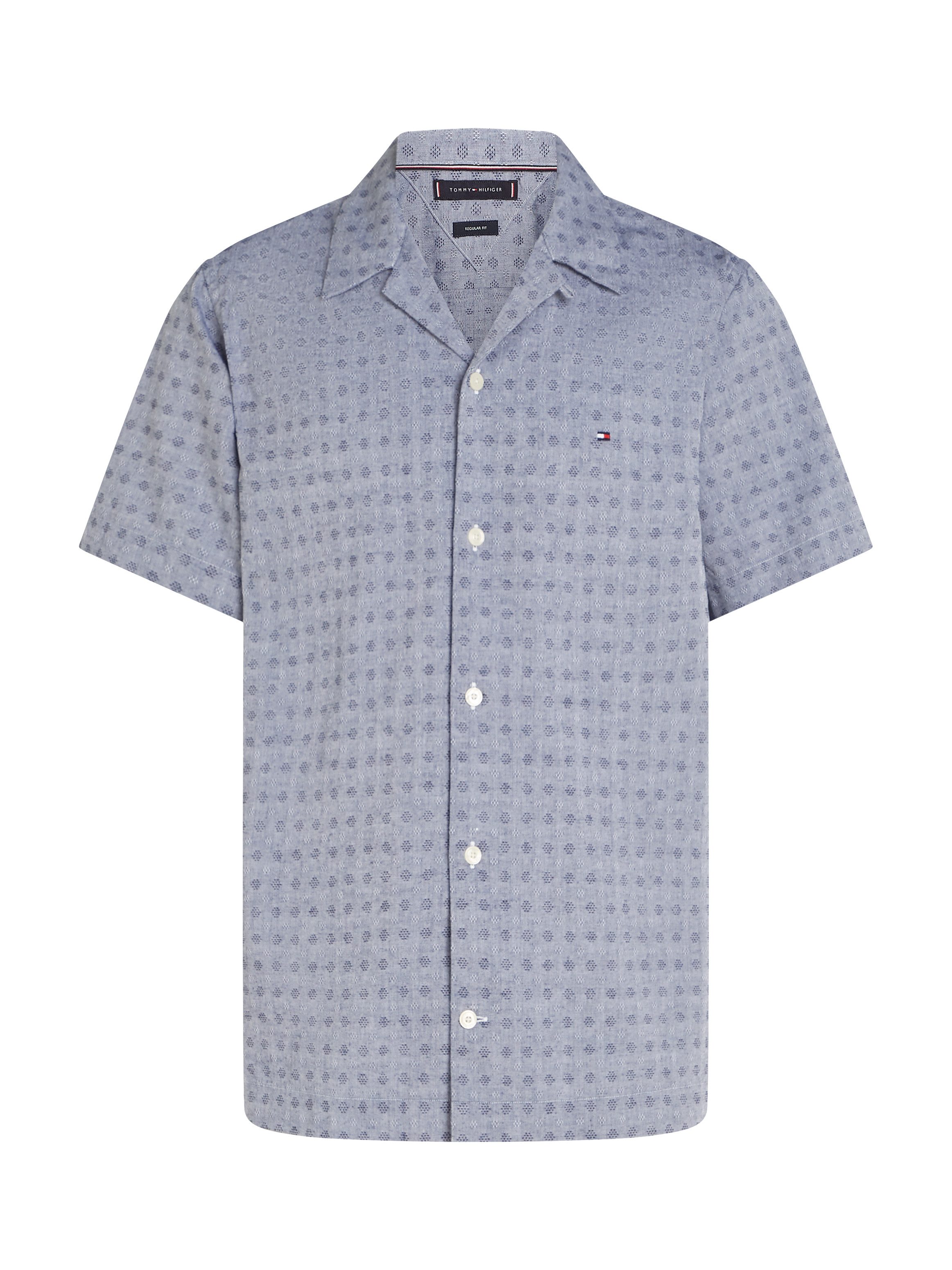 Tommy Hilfiger Overhemd met korte mouwen COTTON LINEN DOBBY SS RF SHIRT