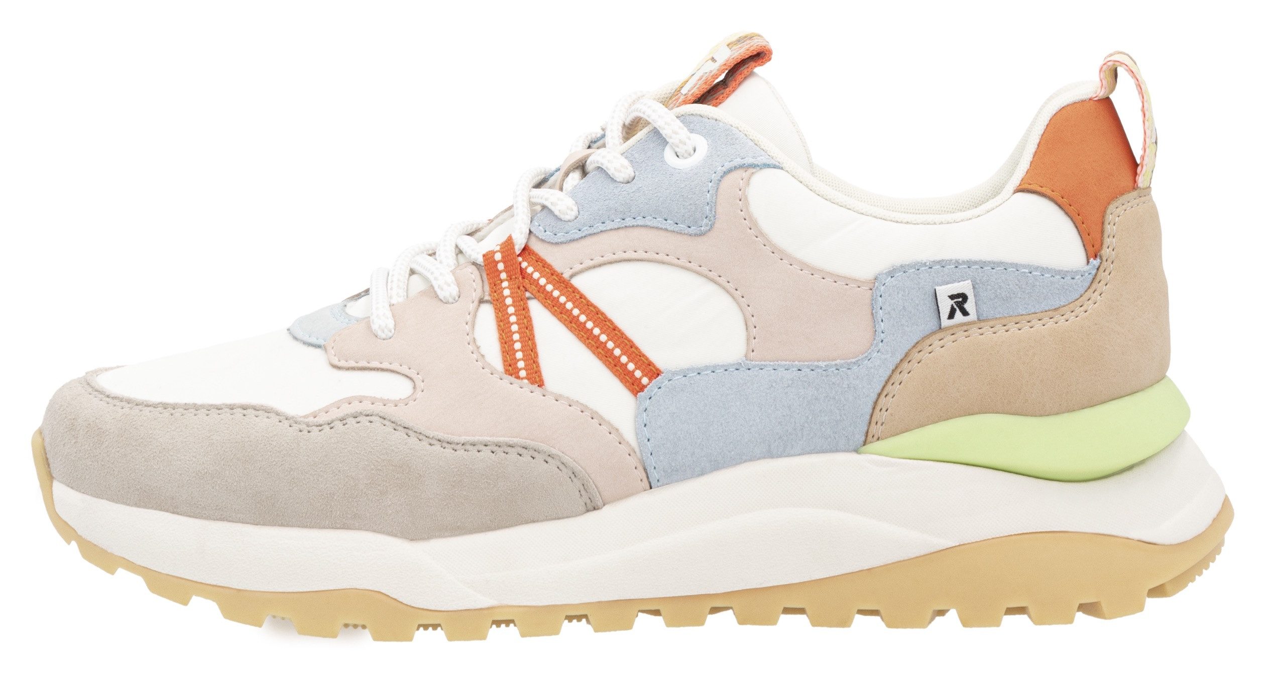 RIEKER Sport Sneakers met sleehak Bel Air vrijetijdsschoen, lage schoen, veterschoen met uitneembaar voetbed