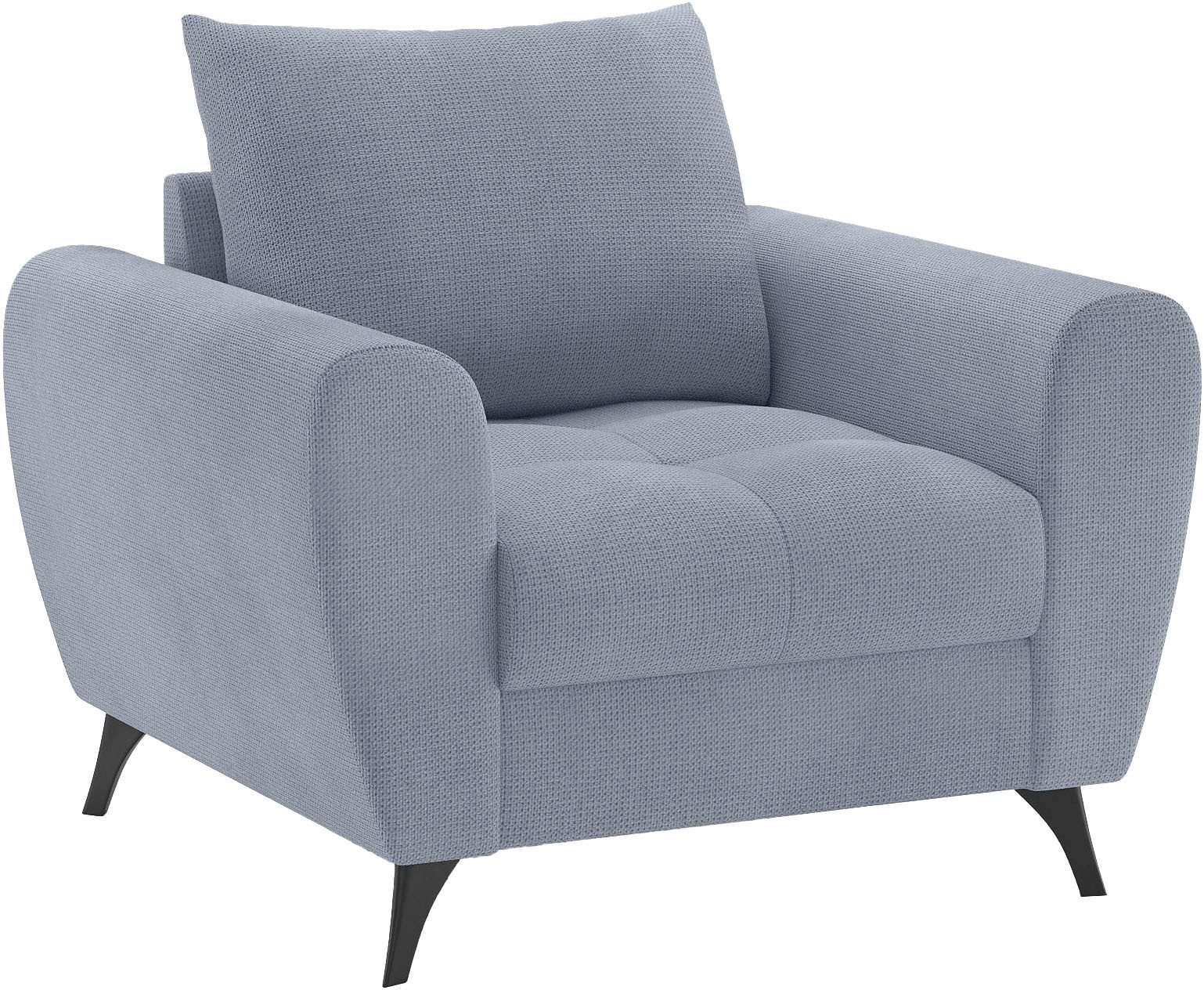 Mr. Couch Fauteuil Blackburn II Passend bij de set, met koudschuimvering tot 140 kg belastbaar fauteuils blauw