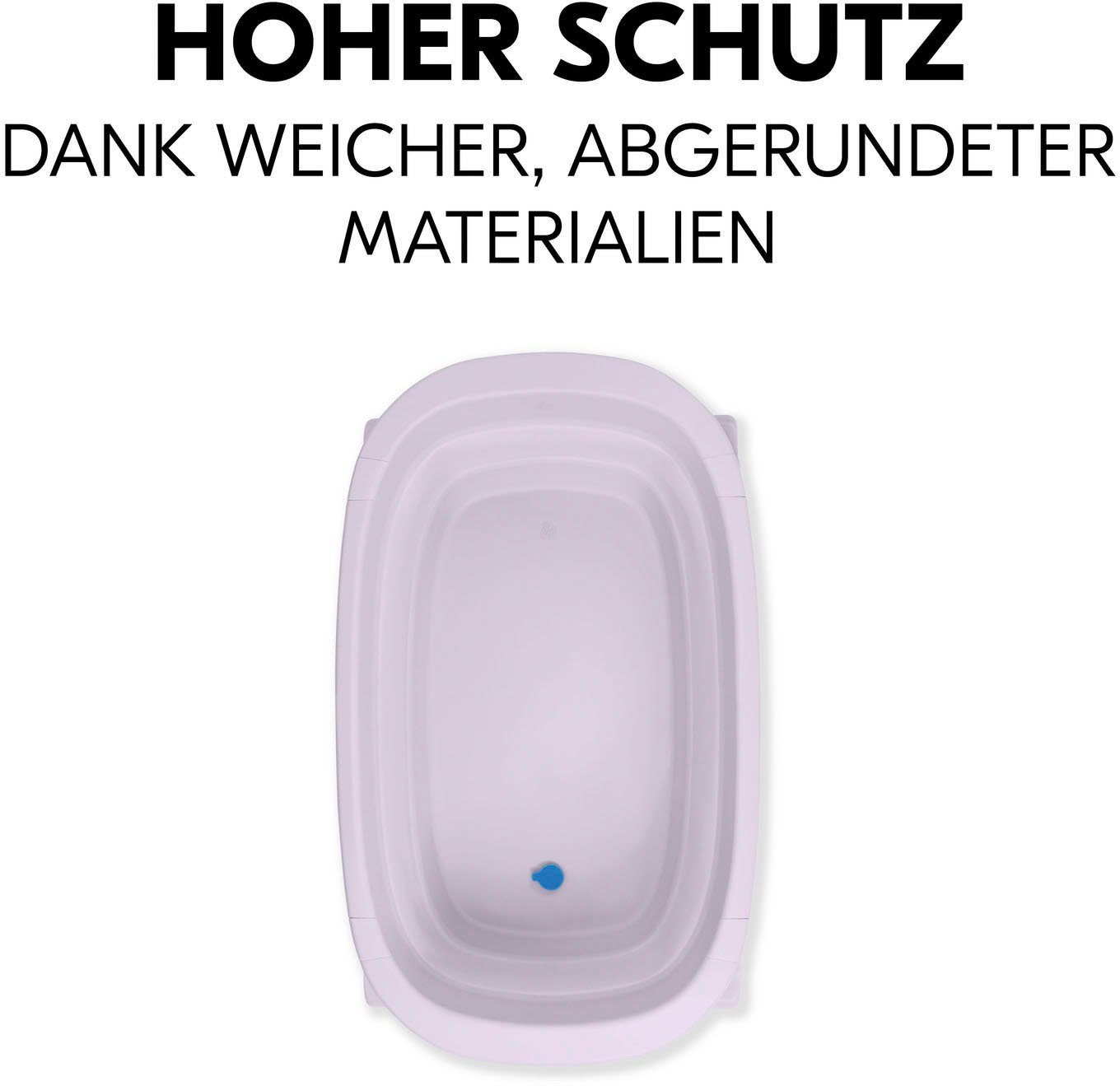 Hauck Babybadje Wash N Fold M, Lavender Vouwbad met watertemperatuurmeting aan de afvoerstop