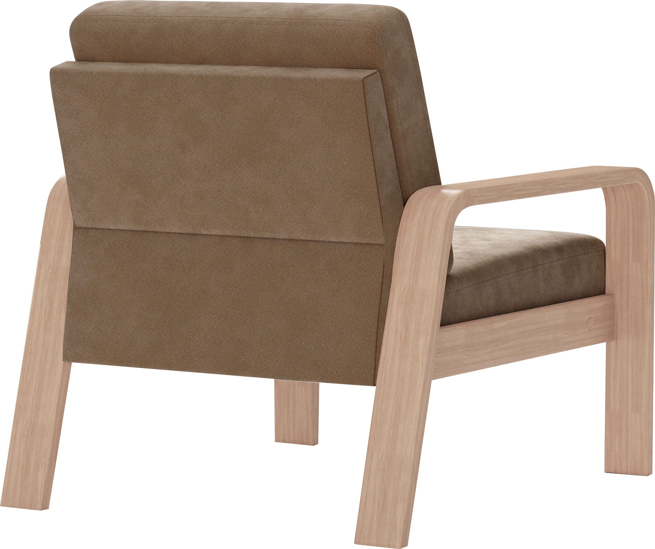 sit&more Fauteuil Kolding Armleuningen van natuurlijk beukenhout, verschillende bekledingen en kleuren