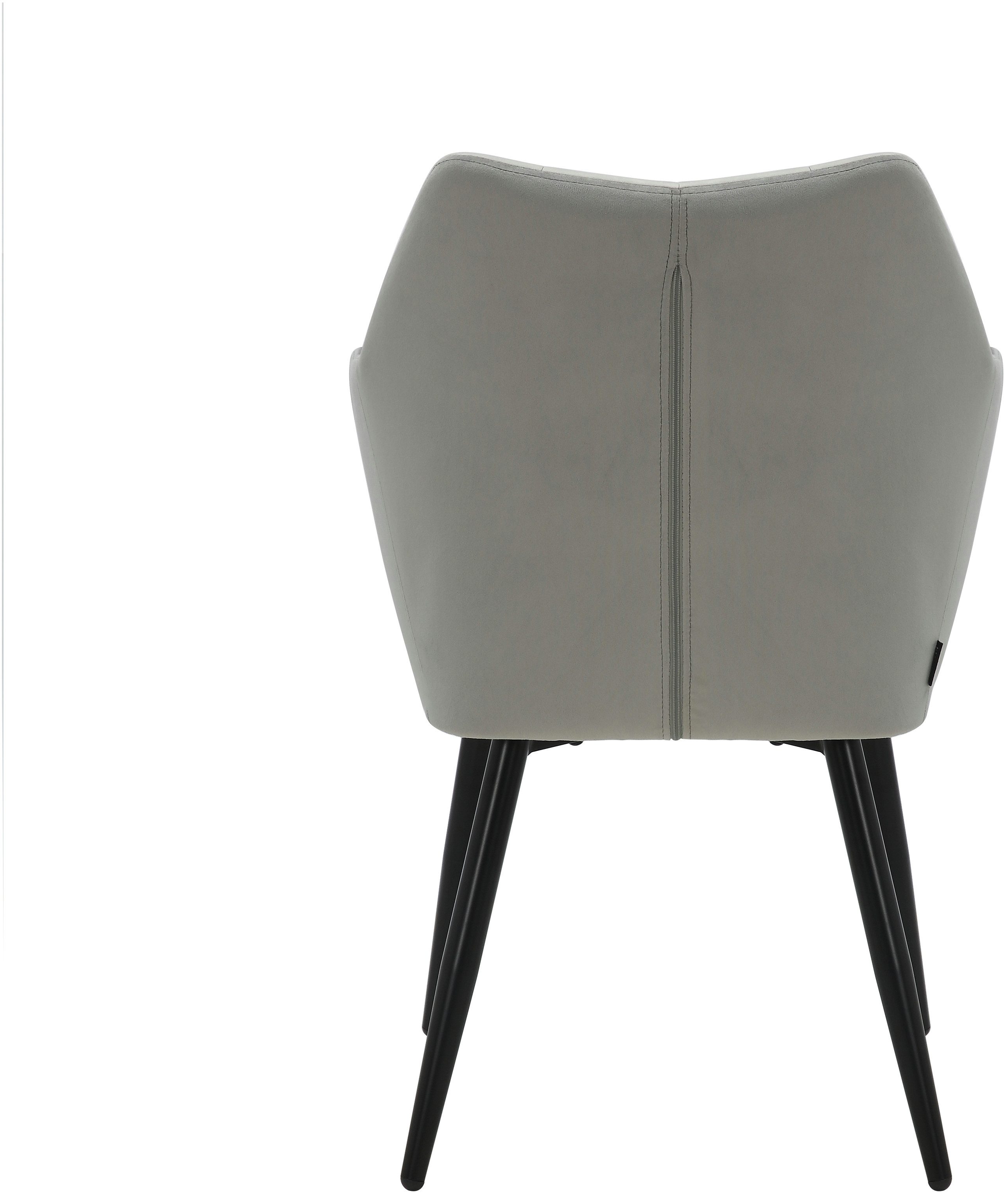 Home affaire Eetkamerstoel Alton schaalstoel, TOPSELLER! met zachte velours, armstoel met aantrekkelijke knoopverwerking (set, 2 stuks)